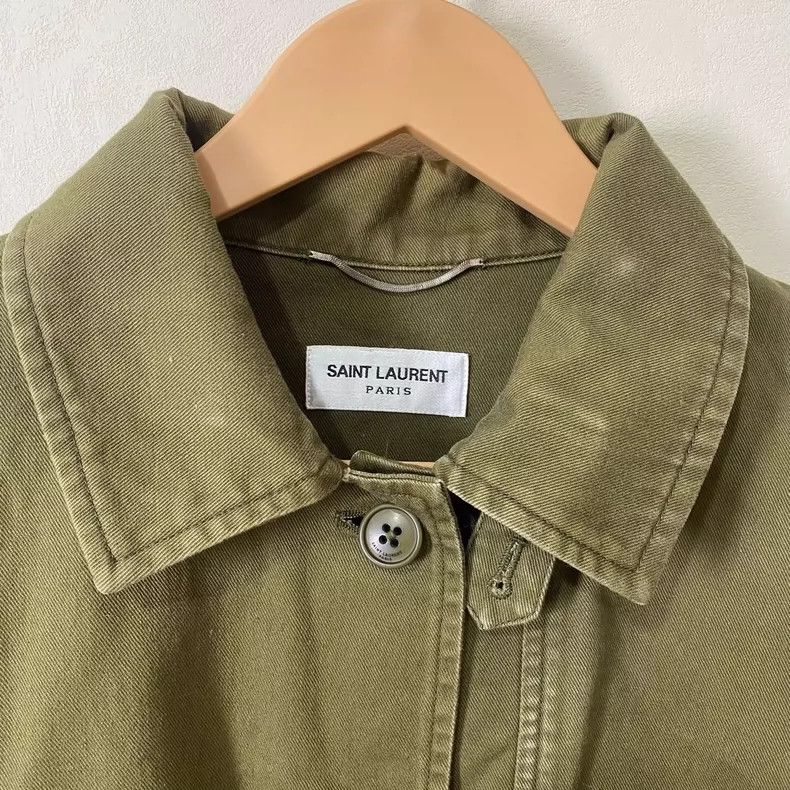 Saint Laurent Paris Saint Laurent ParisHeavy Industry Army Green Made Old Shir Size US S / EU 44-46 / 1 - 3 Thumbnail