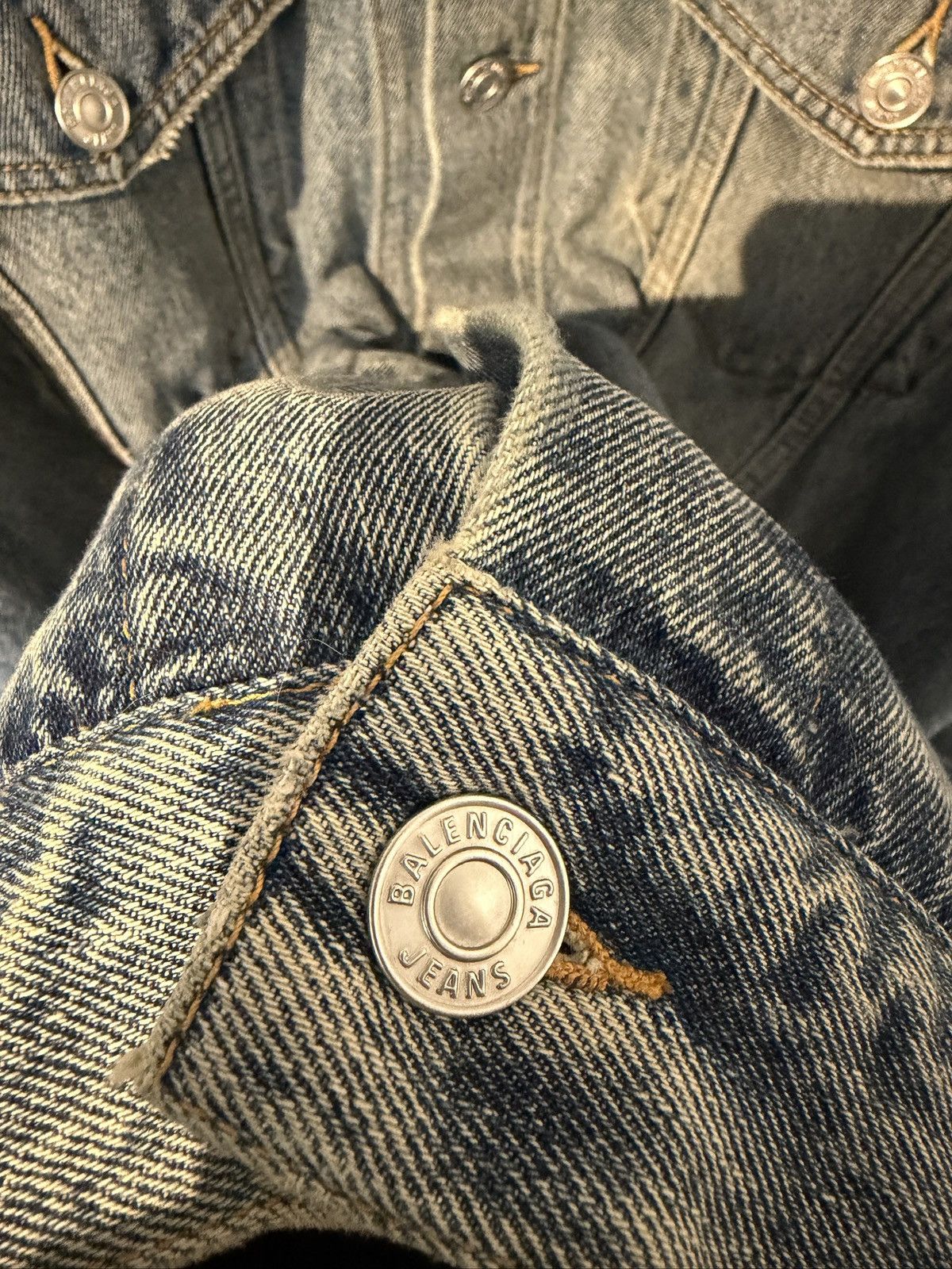 Balenciaga Balenciaga Taped Logo Denim Jacket Size US XL / EU 56 / 4 - 6 Thumbnail