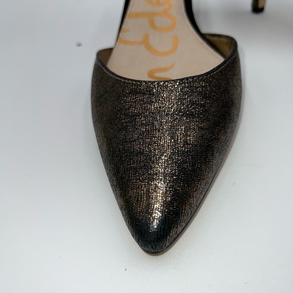 Sam Edelman Sam Edelman Opal Pumps Pointed Toe Heels Metallic Gold Leather Size US 9.5 / IT 39.5 - 2 Thumbnail