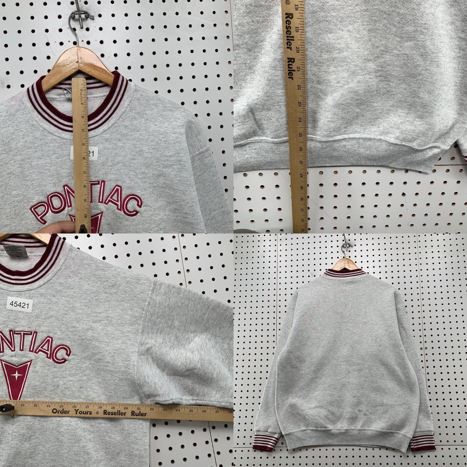 Vintage VINTAGE Pontiac Car Sweatshirt Mens Large Gray Embroidered Fleece Crewneck USA Size US L / EU 52-54 / 3 - 8 Thumbnail