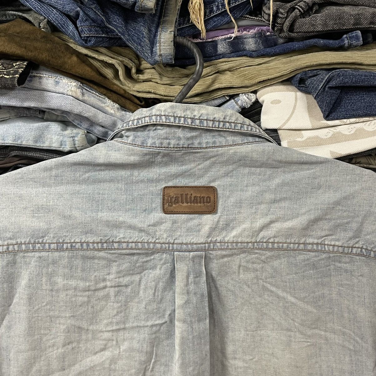 John Galliano Galliano Denim Western Shirt Light Wash Snap Button Italian Size US XL / EU 56 / 4 - 7 Thumbnail