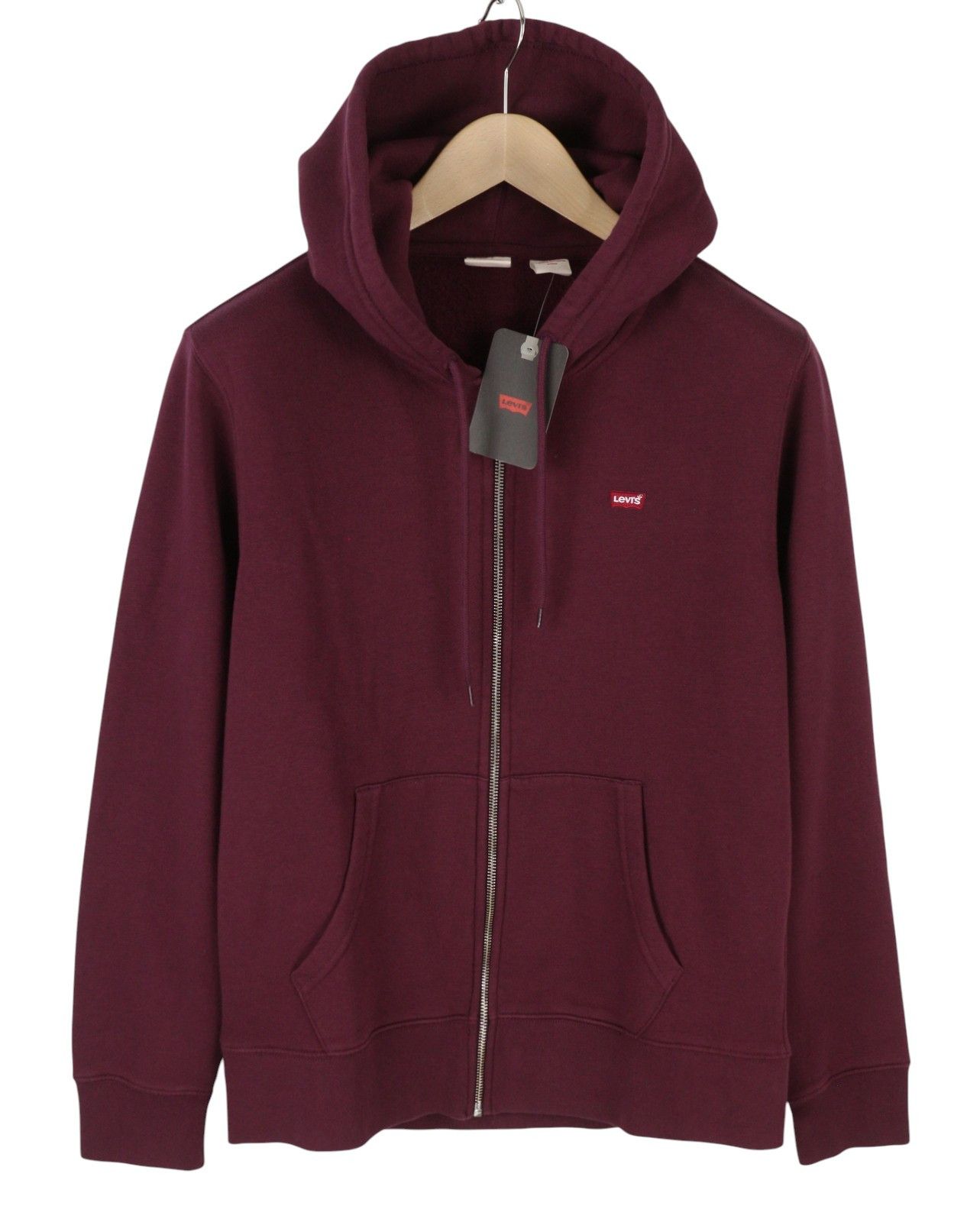 Levi's STANDARD FIT S Burgundy Full Zip Logo Hooded 87115 Size US S / EU 44-46 / 1 - 1 Thumbnail