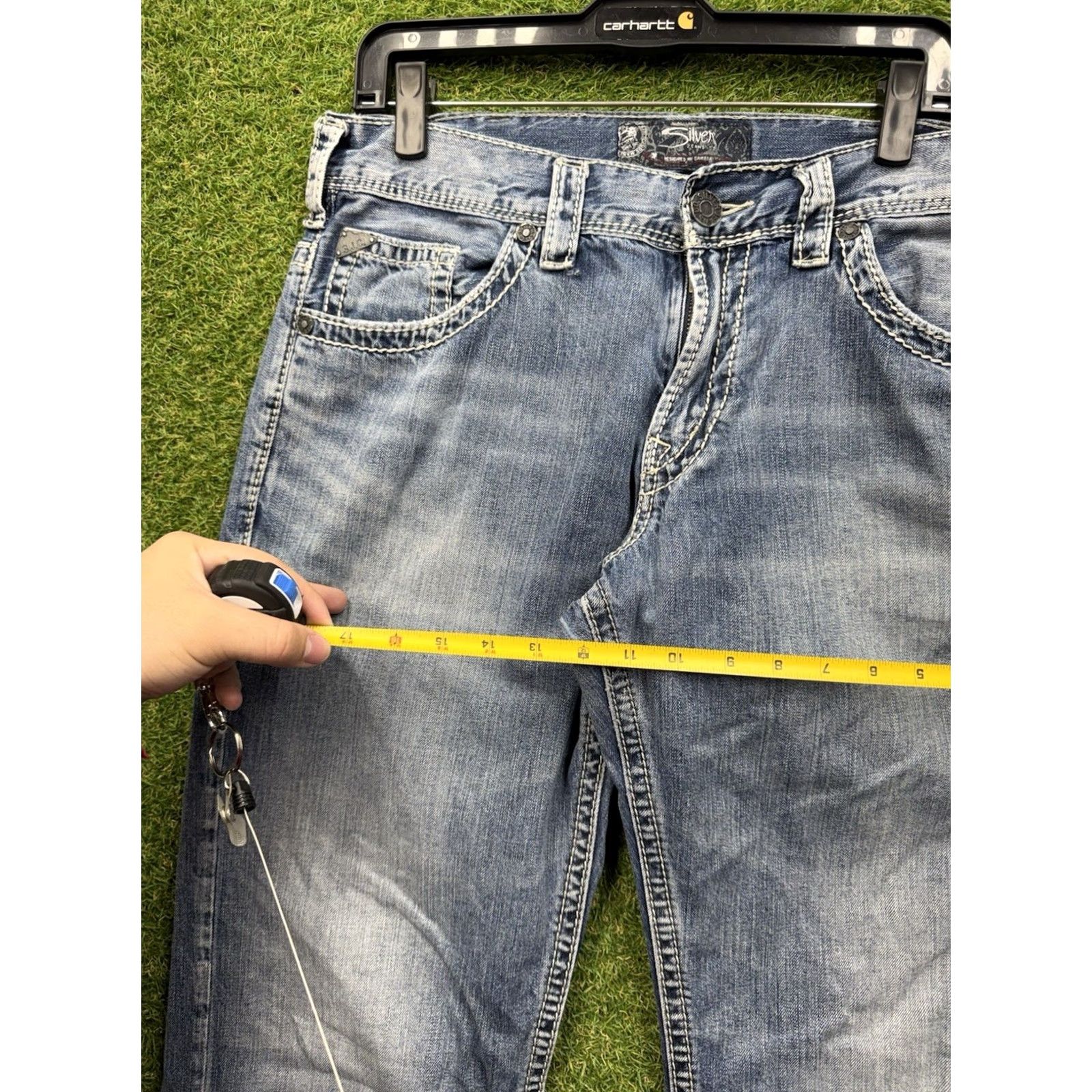 Silver Jeans Co. Silver Jeans Gordie Straight Jeans 33x34 Mens 33 Buckle 90s Grunge Rock Medium Blue Denim Casual Clothing Jeans Size US 33 - 7 Thumbnail