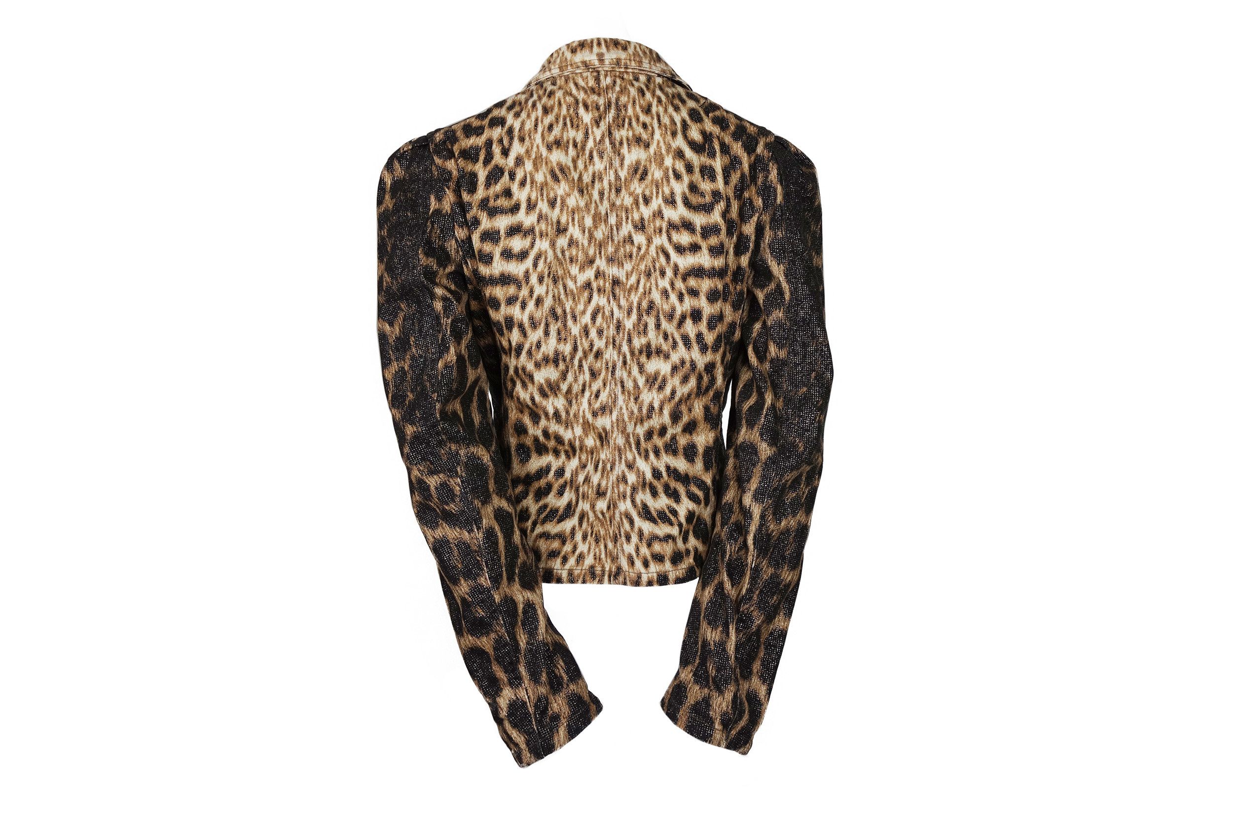 Roberto Cavalli Roberto Cavalli Denim Jacket Leopard Print 90s Vintage Size S / US 4 / IT 40 - 2 Thumbnail
