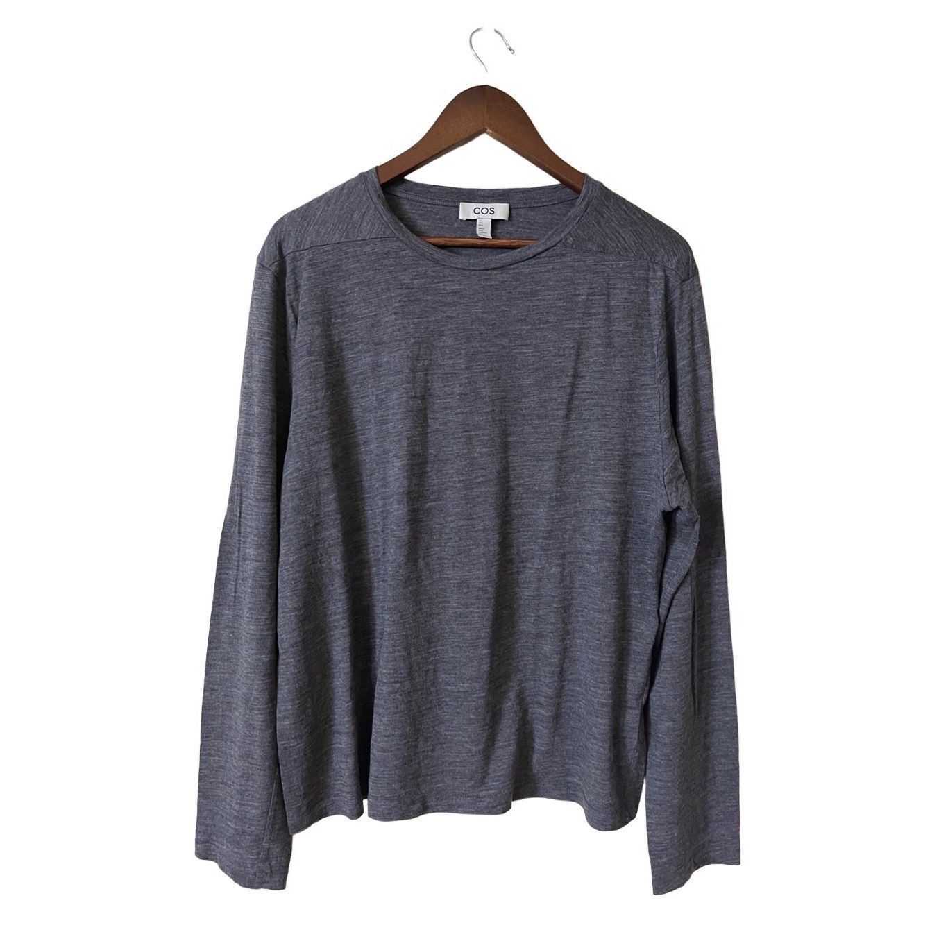 Cos COS 100% Wool Grey Crewneck Long Sleeve Lightweight Sweater Size US L / EU 52-54 / 3 - 1 Preview