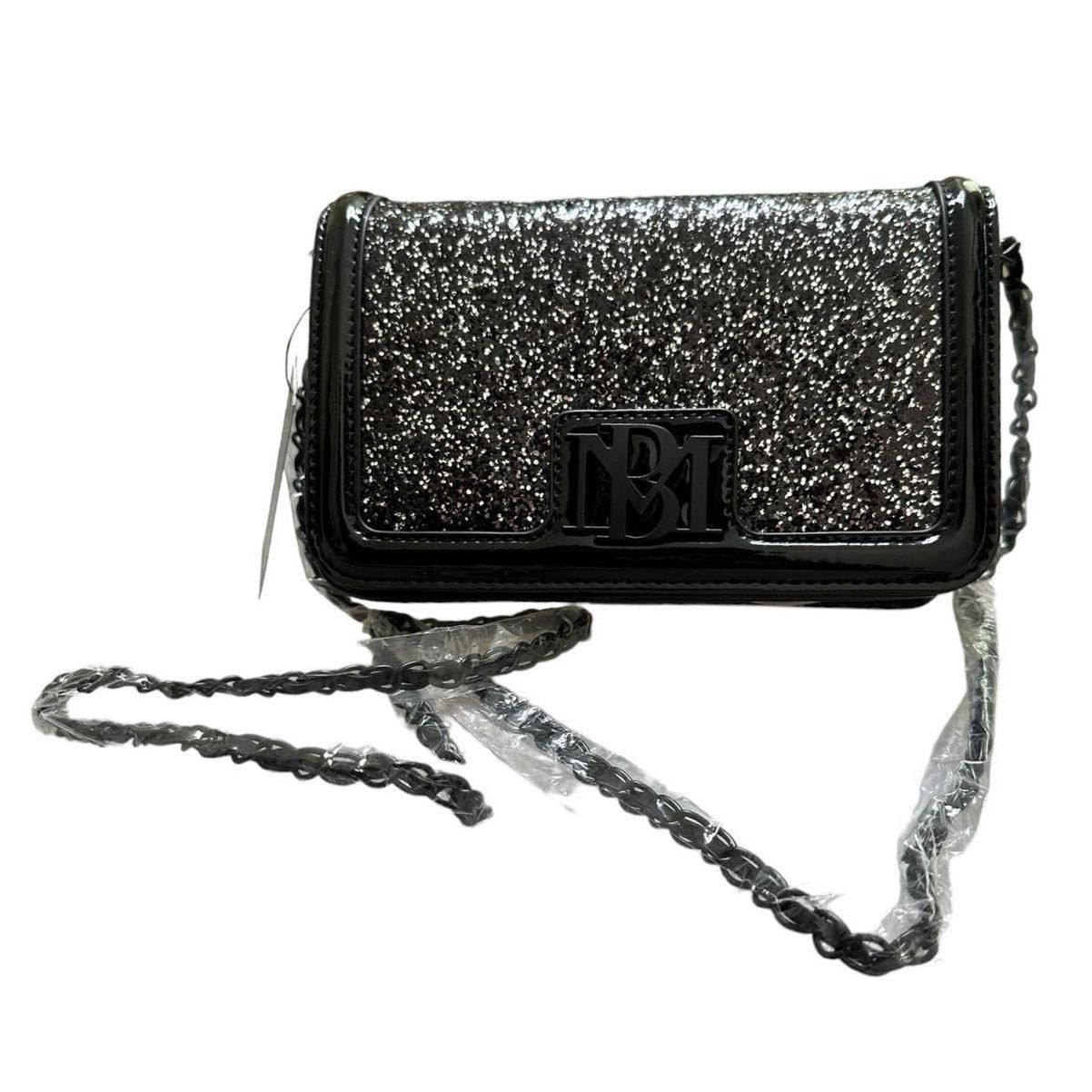 Badgley Mischka Badgley Mischka black silver glitter small crossbody clutch Size ONE SIZE - 1 Thumbnail