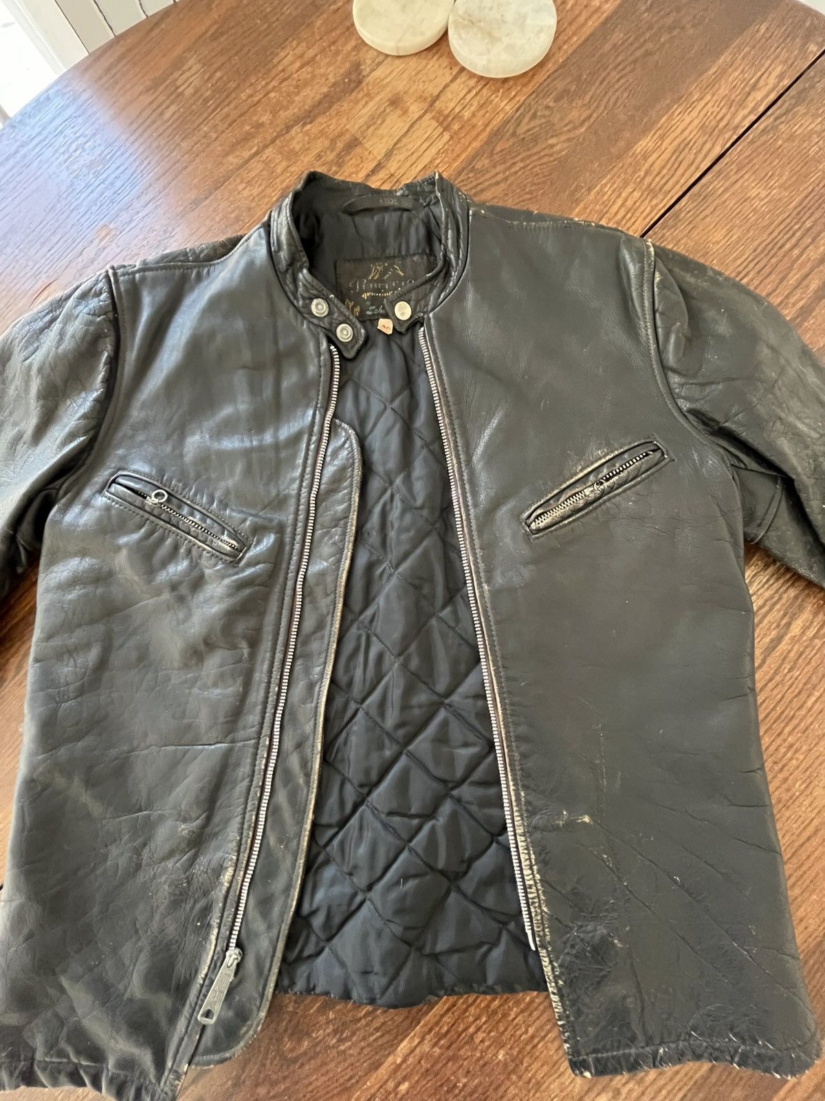 Schott Vintage 1960s Schott Perfect Steerhide Cafe Racer medium 40 Size US M / EU 48-50 / 2 - 2 Thumbnail
