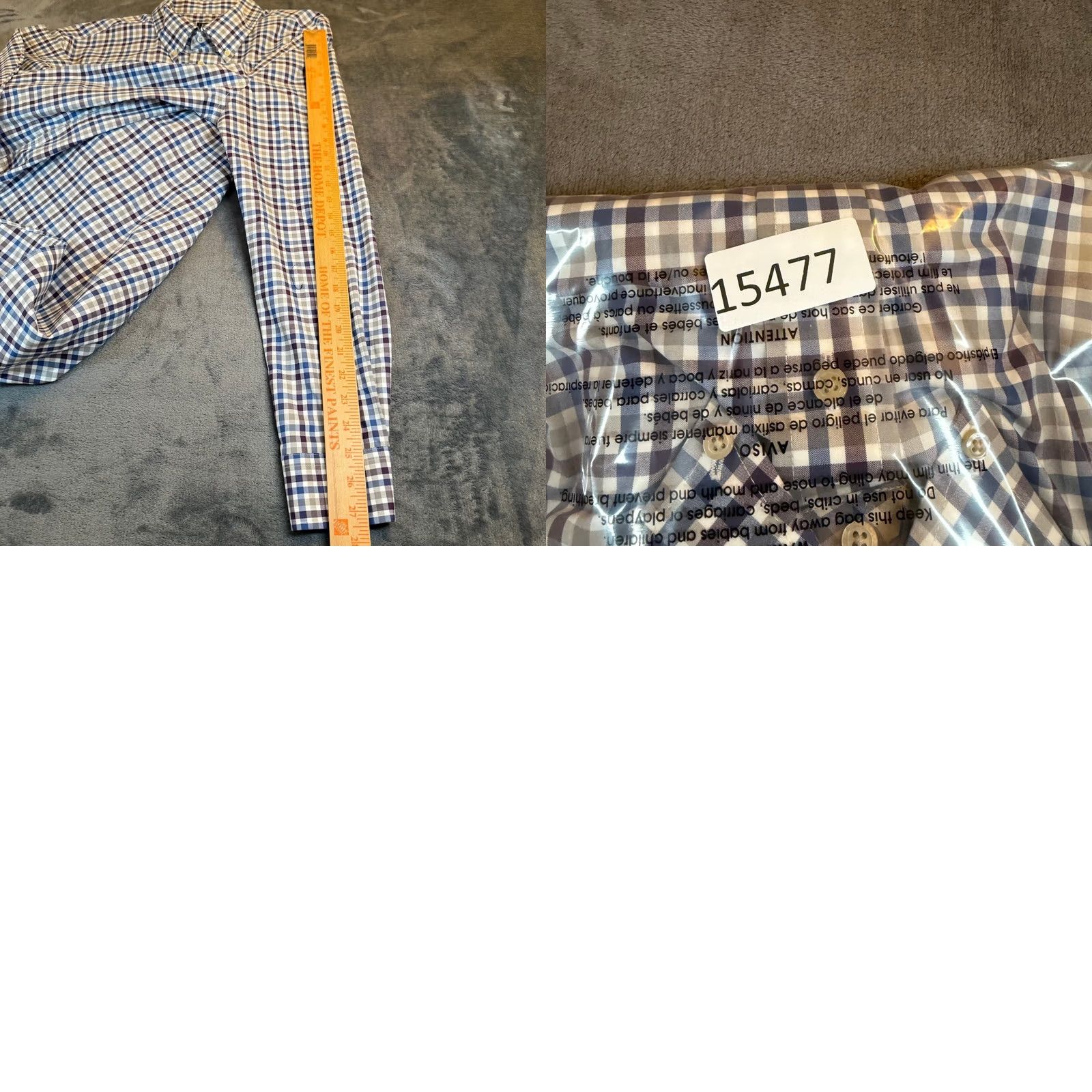 Vintage Jos A Bank Traveler Slim Fit Plaid Button-Down Shirt Purple Blue White Mens XL Size US XL / EU 56 / 4 - 8 Thumbnail