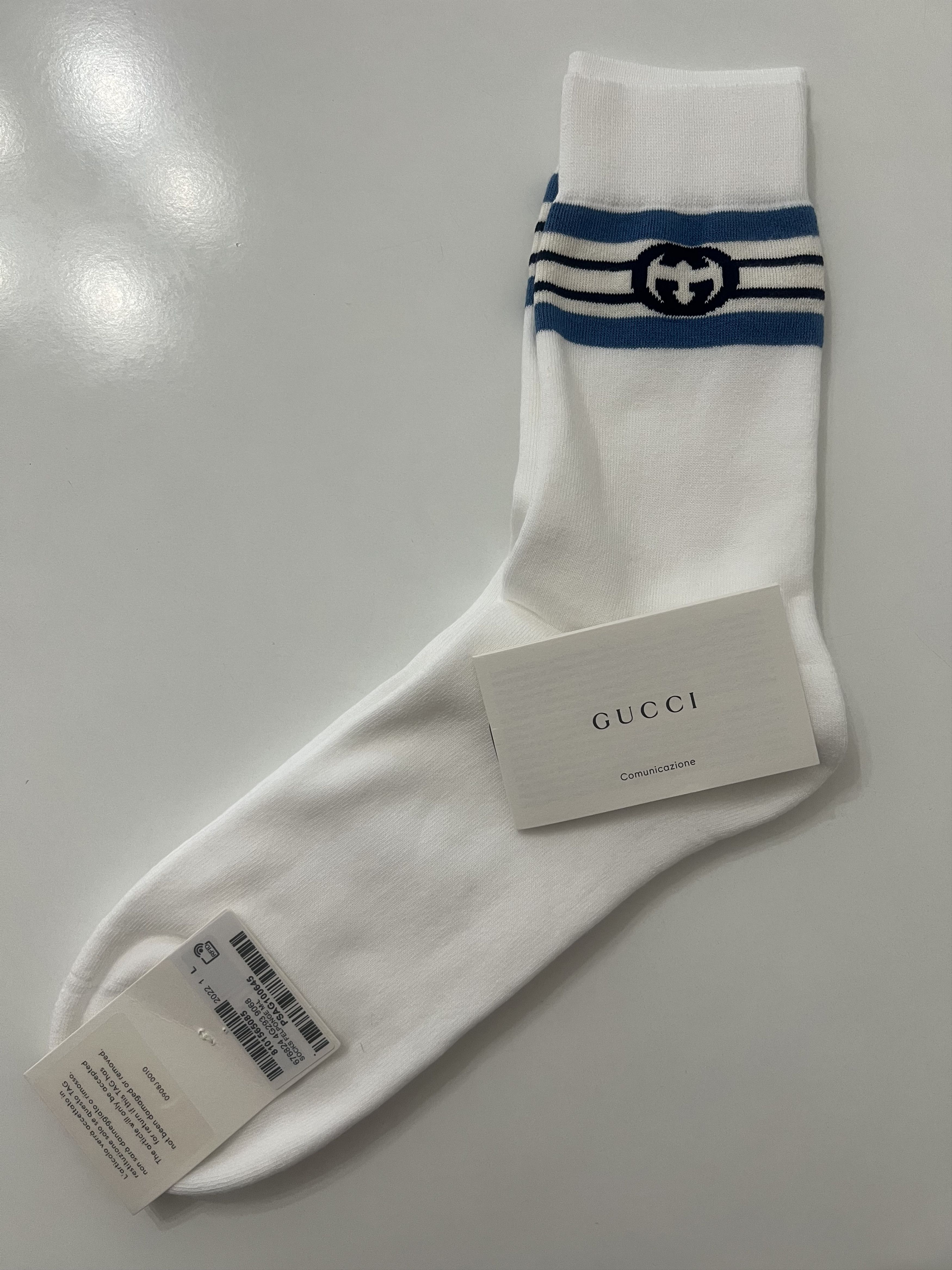 Gucci GUCCI - GG LOGO INTERLOCKING SOCKS IN STRETCH COTTON SIZE L Size ONE SIZE - 3 Thumbnail