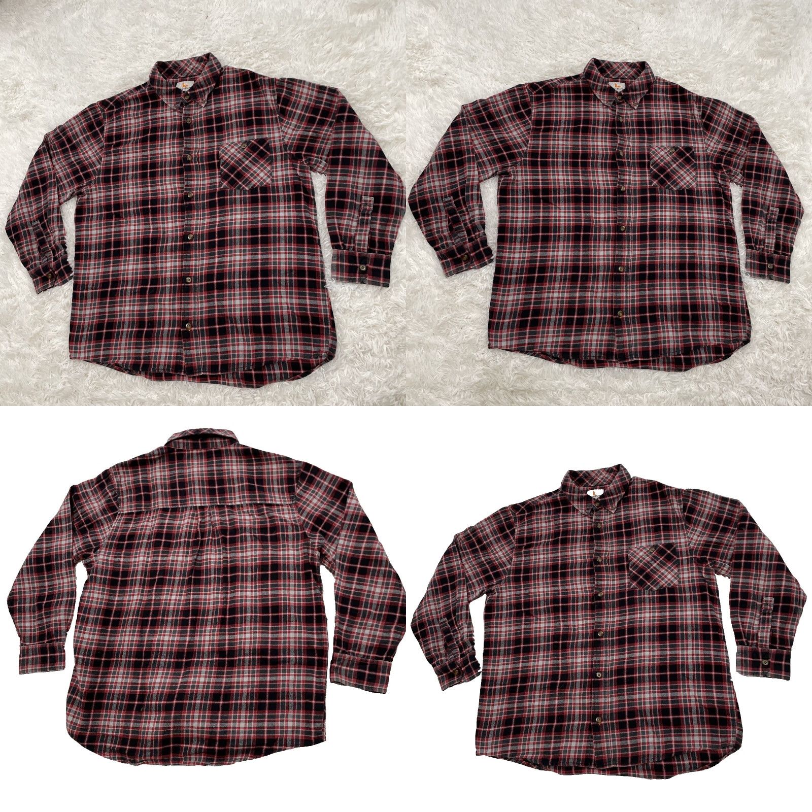 Sears VINTAGE Field & Stream Shirt Mens XL Red Gray Black Buffalo Plaid Flannel Button-Up Casual Workwear Outdoor 90s style Size US XL / EU 56 / 4 - 11 Thumbnail