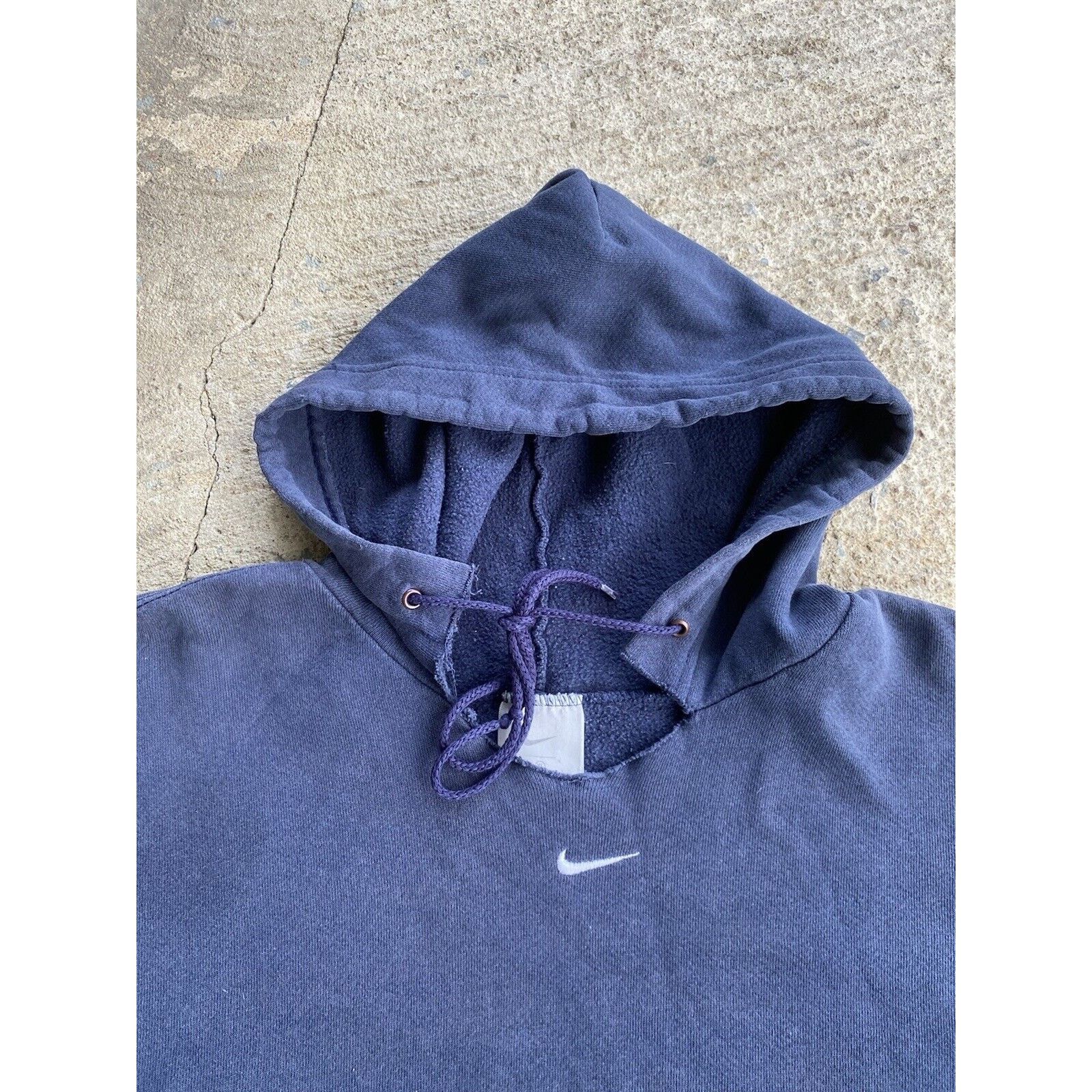 Nike Vtg Y2K NIKE Center Swoosh Check Hoodie Faded Distressed Size US XL / EU 56 / 4 - 3 Thumbnail