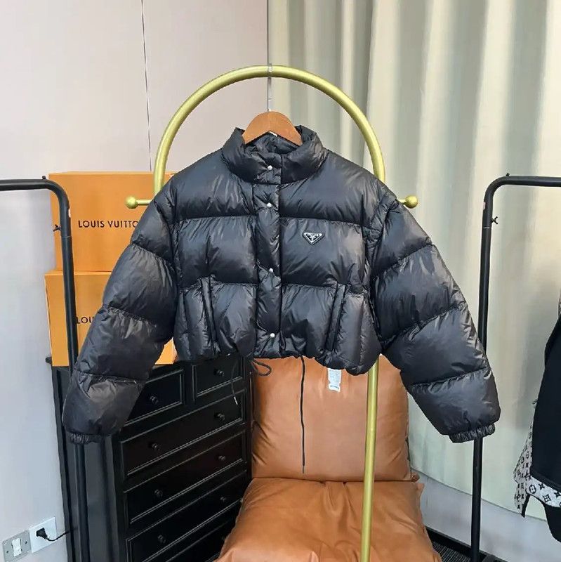 Prada Prada Black Nylon Women's Puffer Jacket Size L / US 10 / IT 46 - 1 Thumbnail