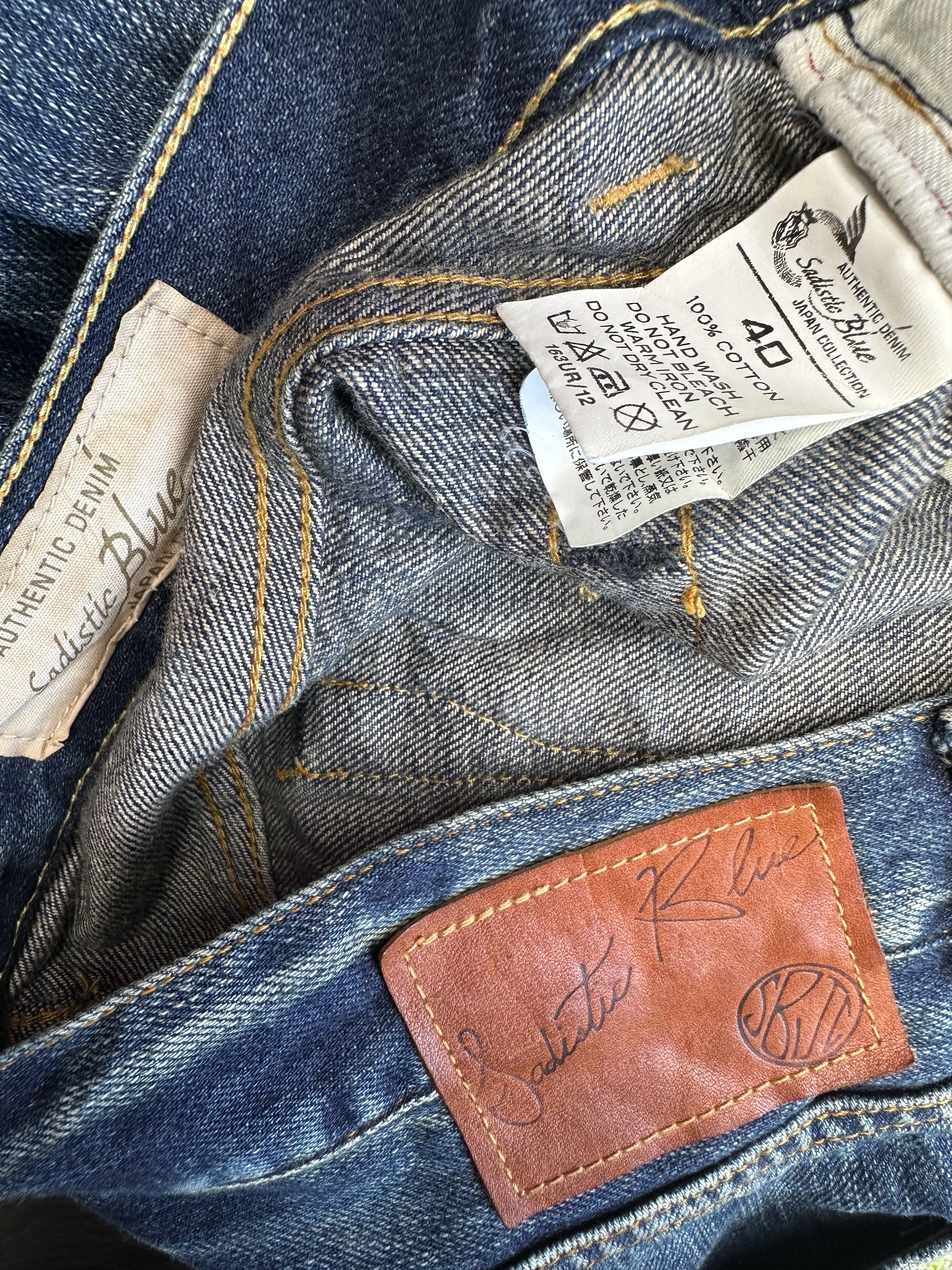 Japanese Brand Japanese Brand Sadistic Blue SBJC Distressed Denim Jeans Size US 35 - 20 Thumbnail