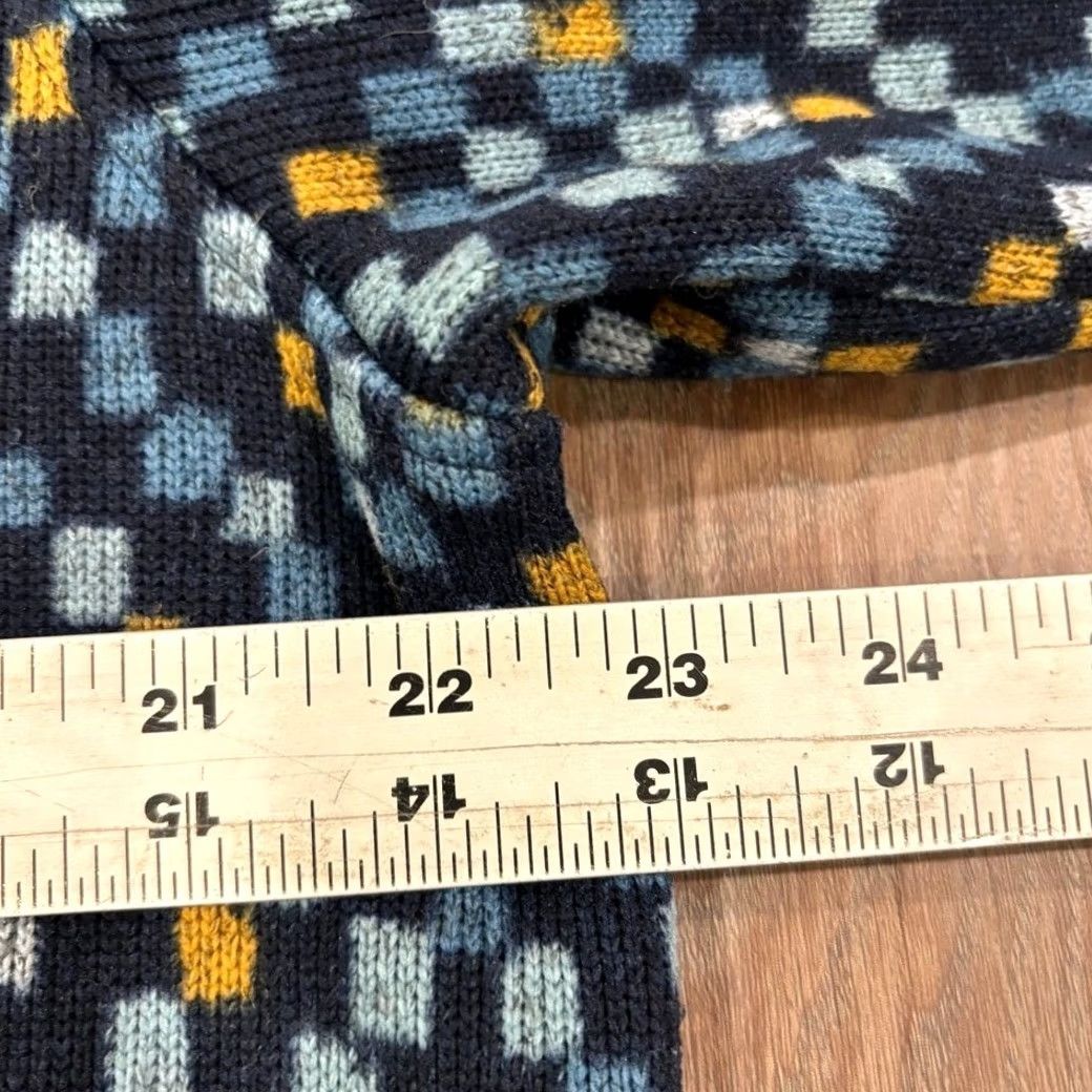 Vintage LL Bean Mens L Slightly Fitted Fleece Pullover Jacket - Blue - Geometric Size US L / EU 52-54 / 3 - 5 Thumbnail