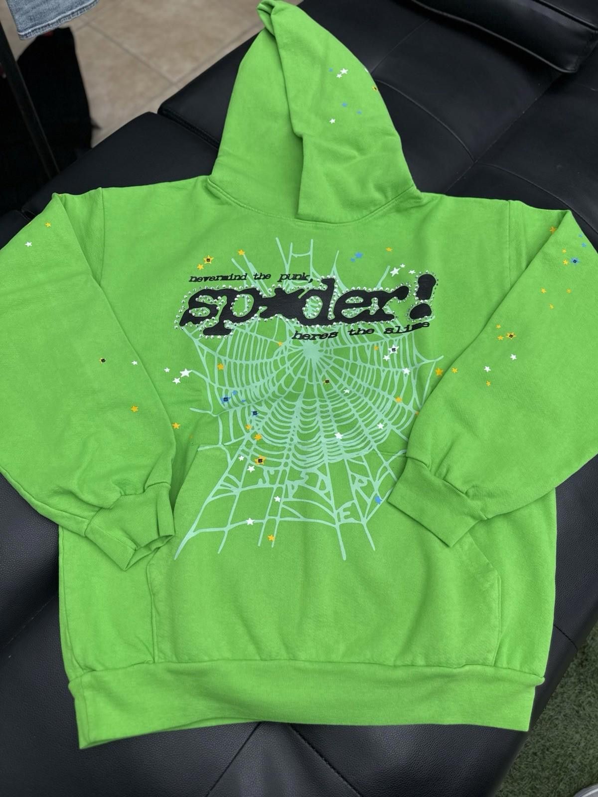 Sp5der Sp5der Worldwide Green Slime Stone Crystal Hoodie Size (XL) Size US XL / EU 56 / 4 - 1 Thumbnail