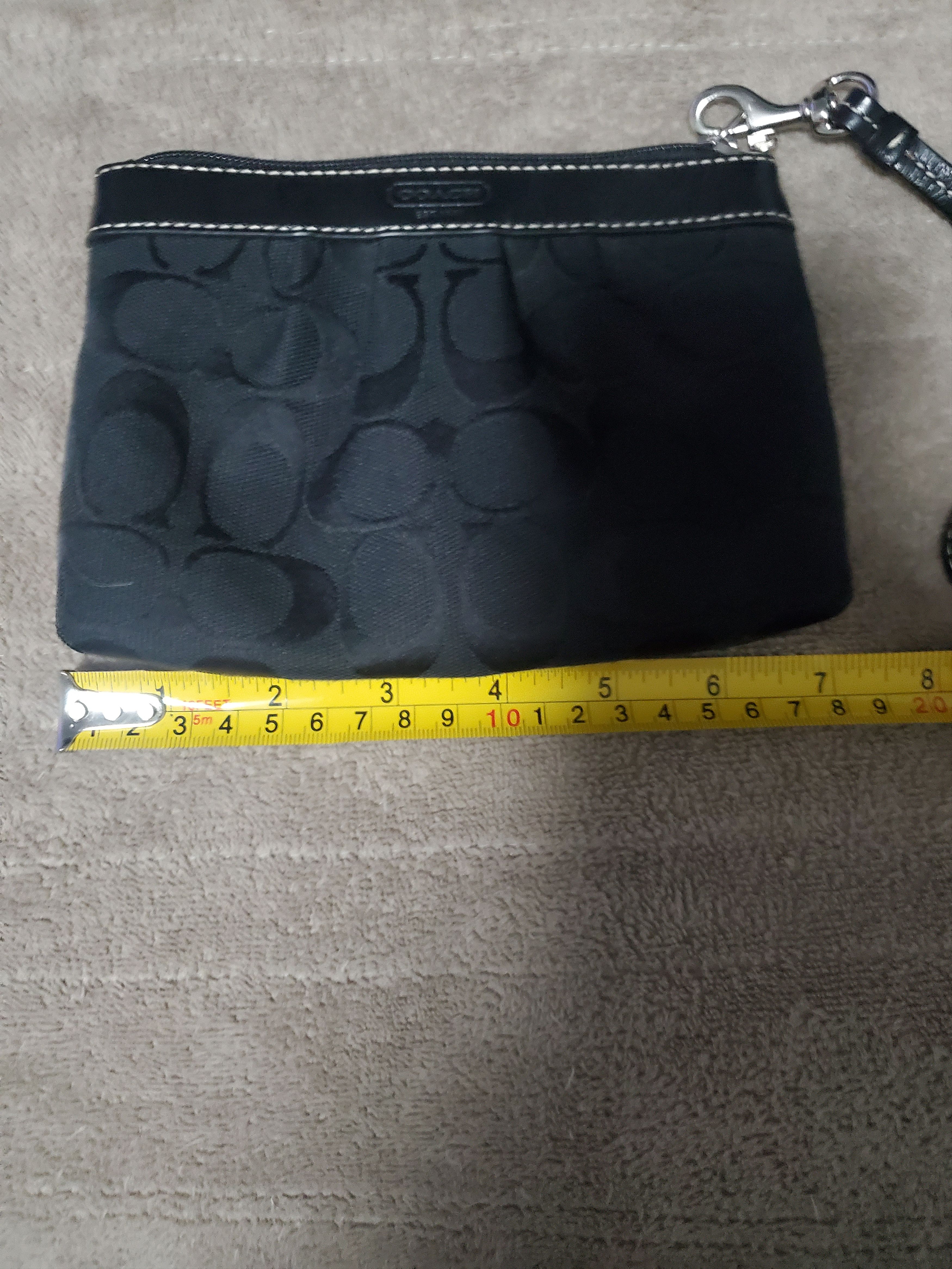 Coach Coach Black Signature Jacquard Wristlet Leather Size ONE SIZE - 1 Thumbnail