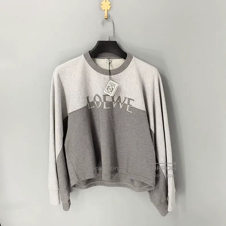 Loewe Loewe Grey Patchwork Logo Sweatshirt Size S / US 4 / IT 40 - 1 Thumbnail