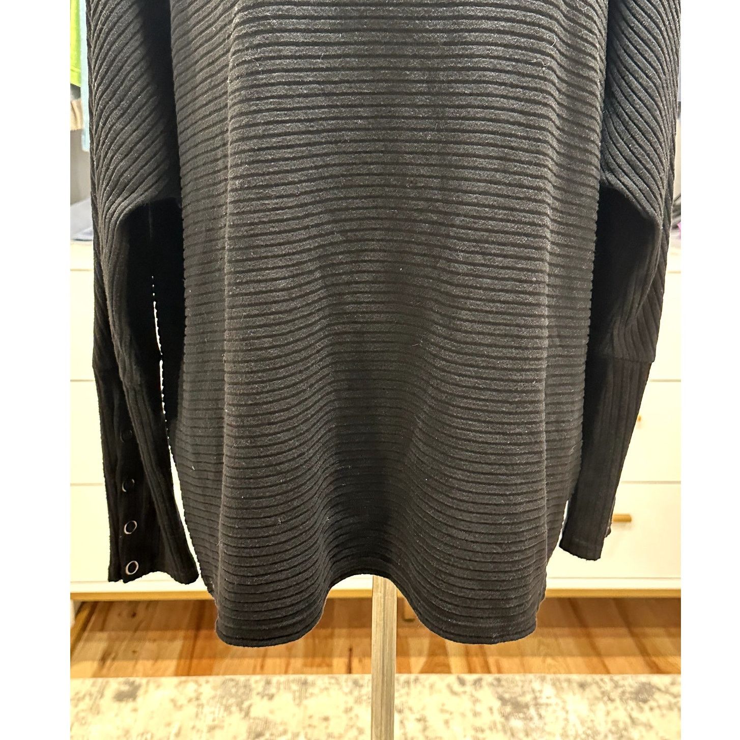 Other Caslon Ribbed Top Dolman Sleeves Snap Cuffs Long Sleeve 1X Size XL / US 12-14 / IT 48-50 - 4 Thumbnail