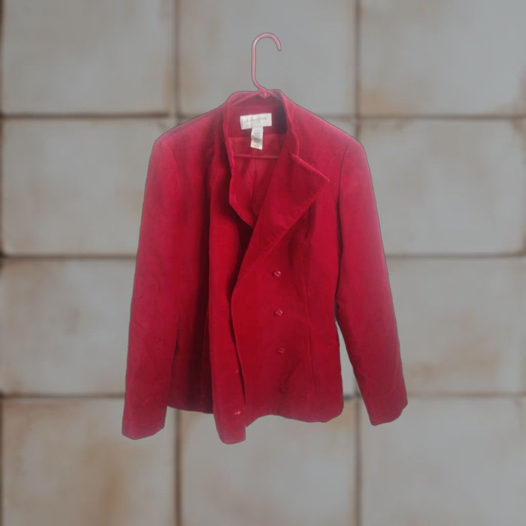 Liz Claiborne VINTAGE Liz Claiborne Liz Sport Coat Peacoat Red Velvet Car M Women Cotton Outer Shell 100% Cotton M - Womens Size M / US 6-8 / IT 42-44 - 1 Thumbnail