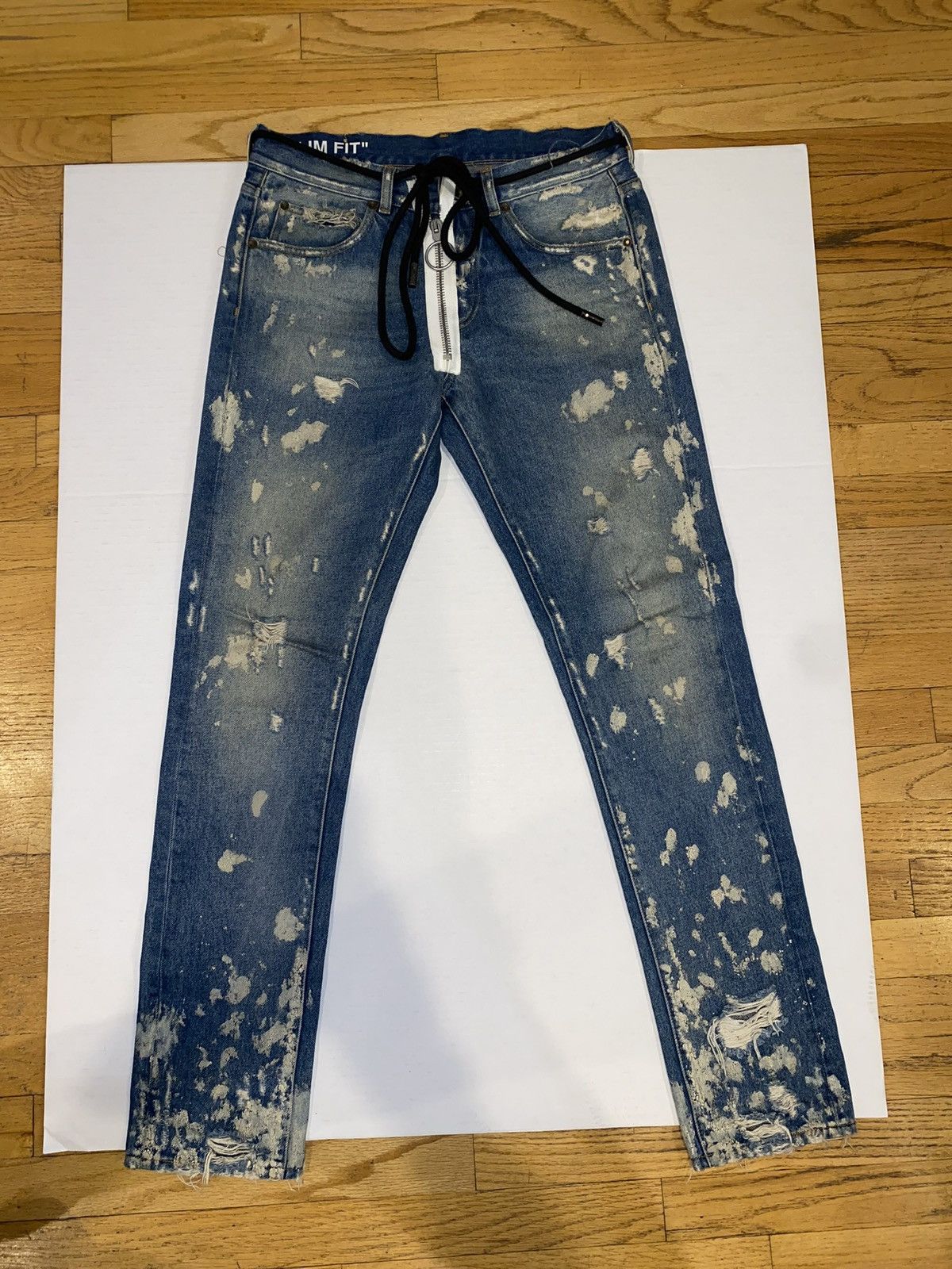 Off-White Off White blue Denim Early Collection s. 30 diagonal stripe Size US 30 / EU 46 - 1 Thumbnail