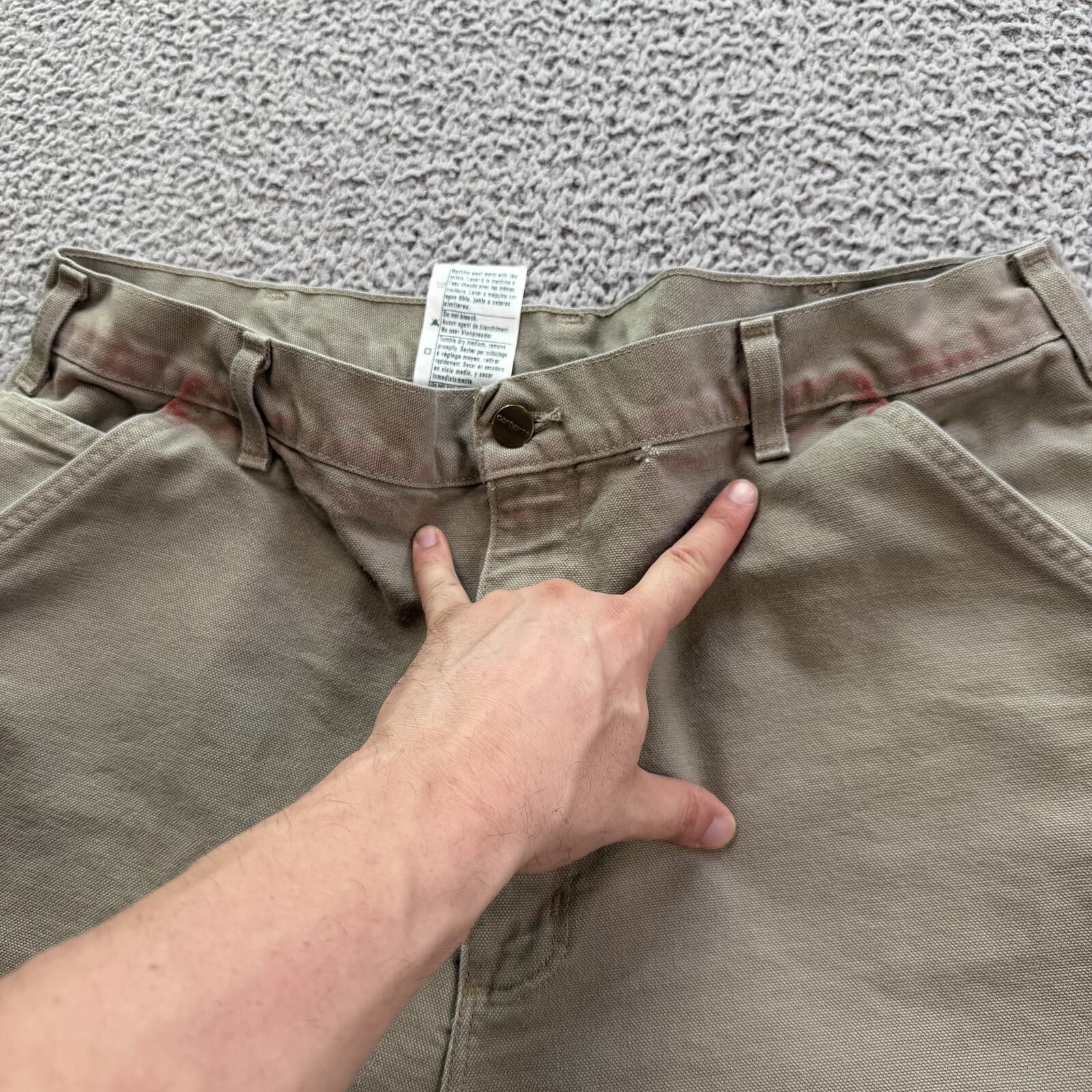 Carhartt Carhartt B17 Original Dungaree Fit Work Pants Khaki 30x34 Size US 30 / EU 46 - 6 Thumbnail