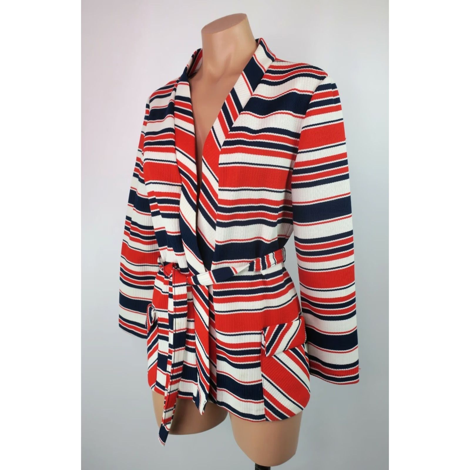 JCPenney Vtg 60s JCPenney Patriotic 4th of July Striped Red White Blue Jacket Fashions M Size M / US 6-8 / IT 42-44 - 7 Thumbnail