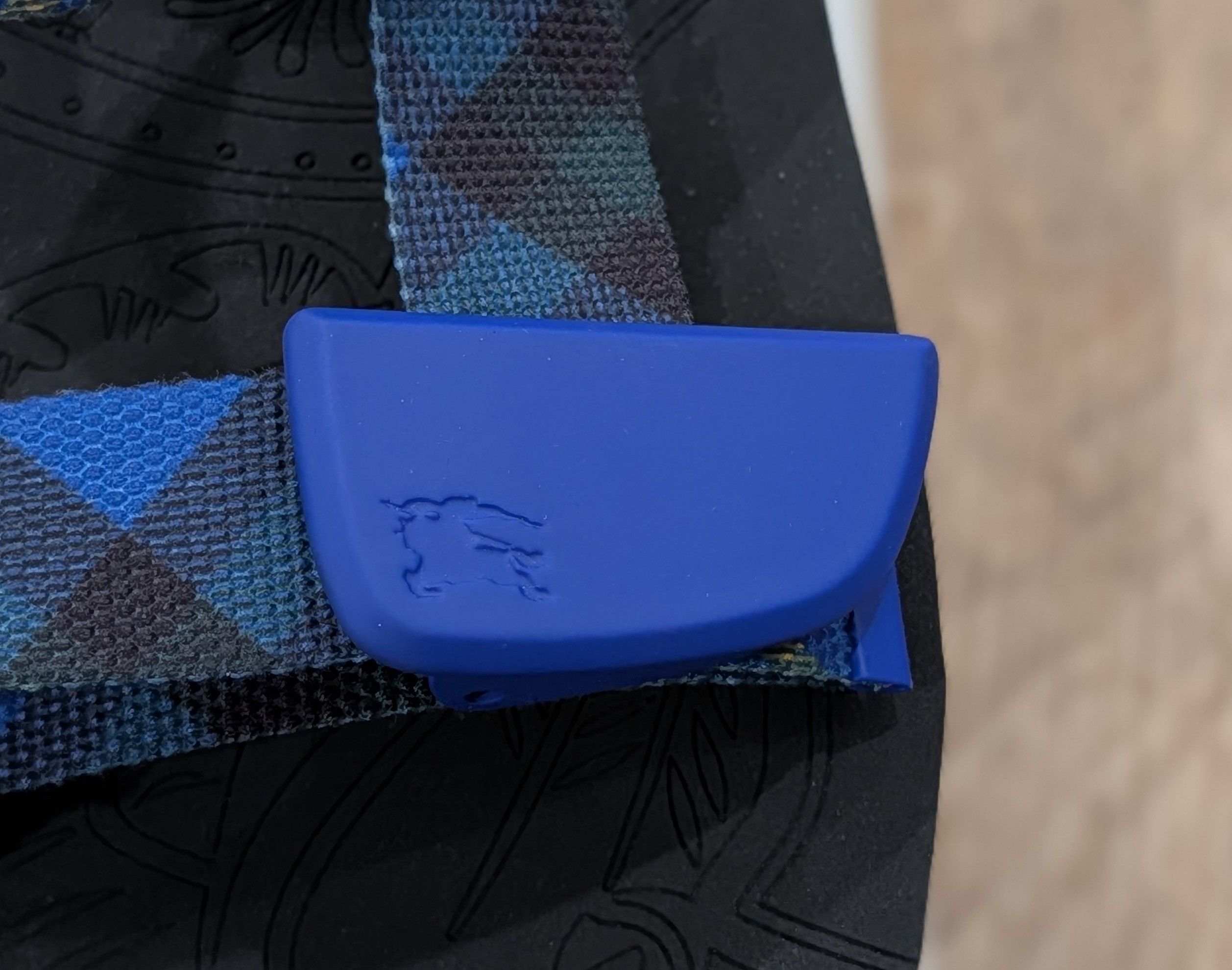 Burberry BURBERRY "Trek" Check Strap Sandals Blue/Black 42 US 9 Size US 9 / EU 42 - 3 Thumbnail