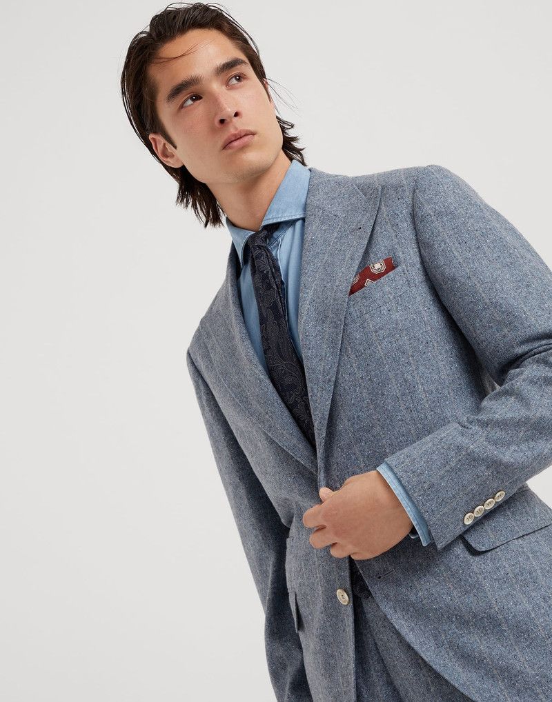 Brunello Cucinelli o1w1db10226 Suit Type Jacket in Bright Blue Size US XL / EU 56 / 4 - 3 Thumbnail