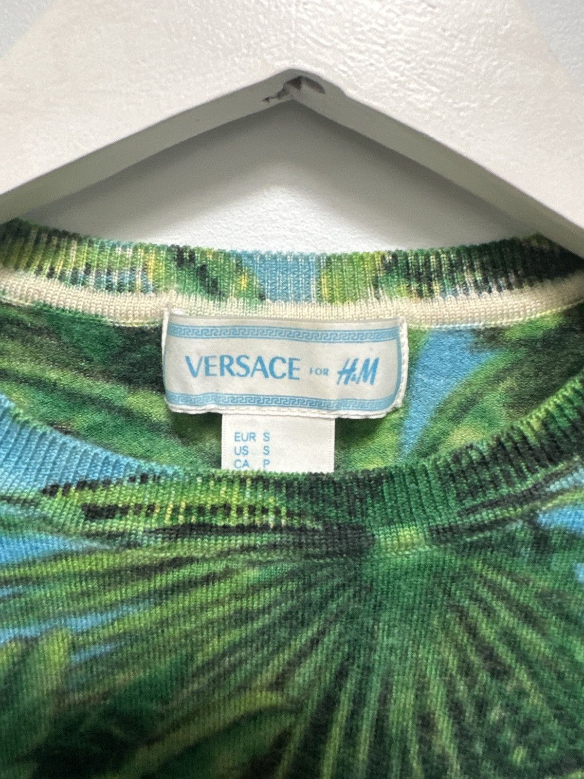 H&M × Versace FW11 Palm Print Cashmere & Merino Wool Sweater Size US XS / EU 42 / 0 - 8 Thumbnail