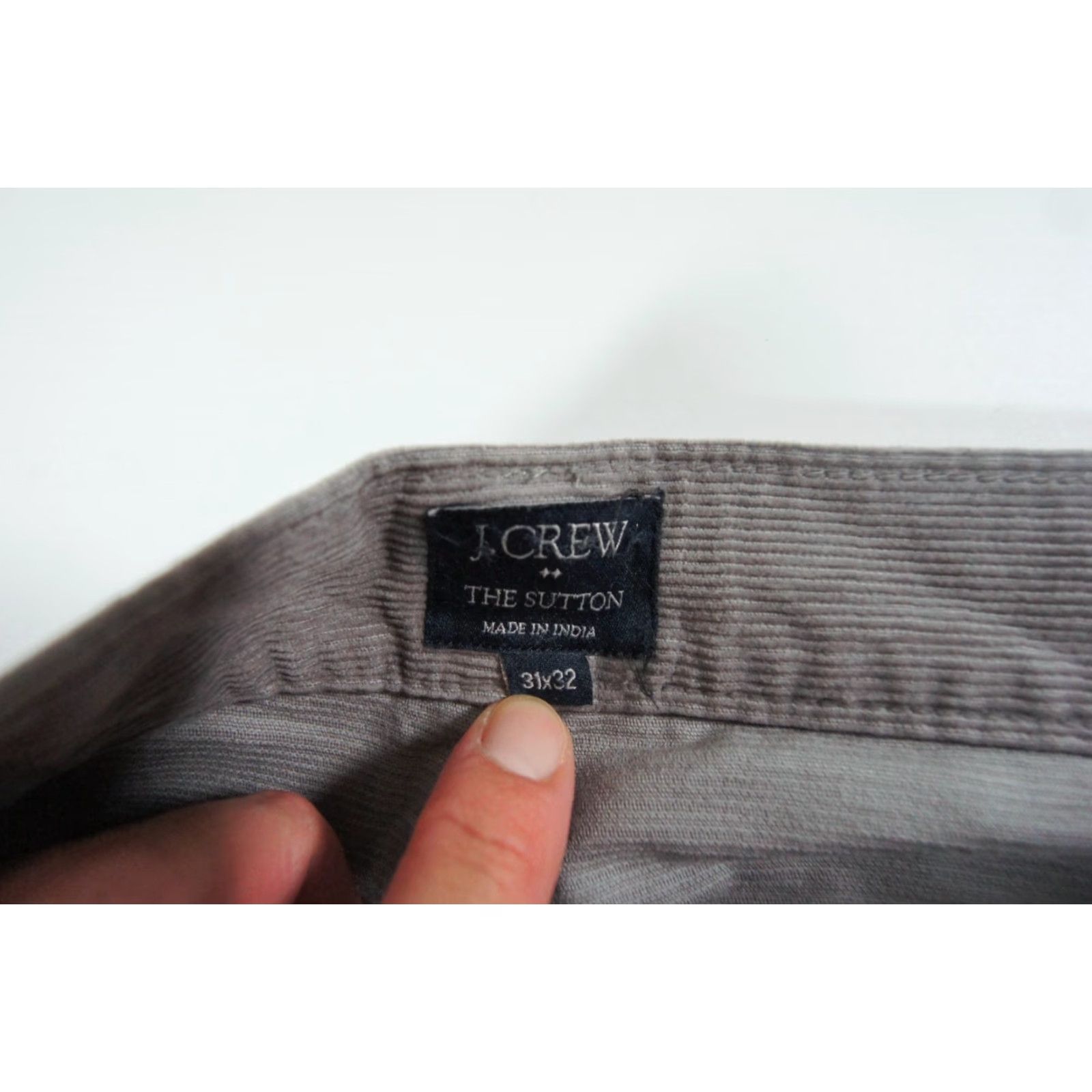 J.Crew J.CREW The Sutton Corduroy Pants Gray 31x32 Mens Regular Flat Front 5-Pocket Cotton Size US 31 - 7 Thumbnail