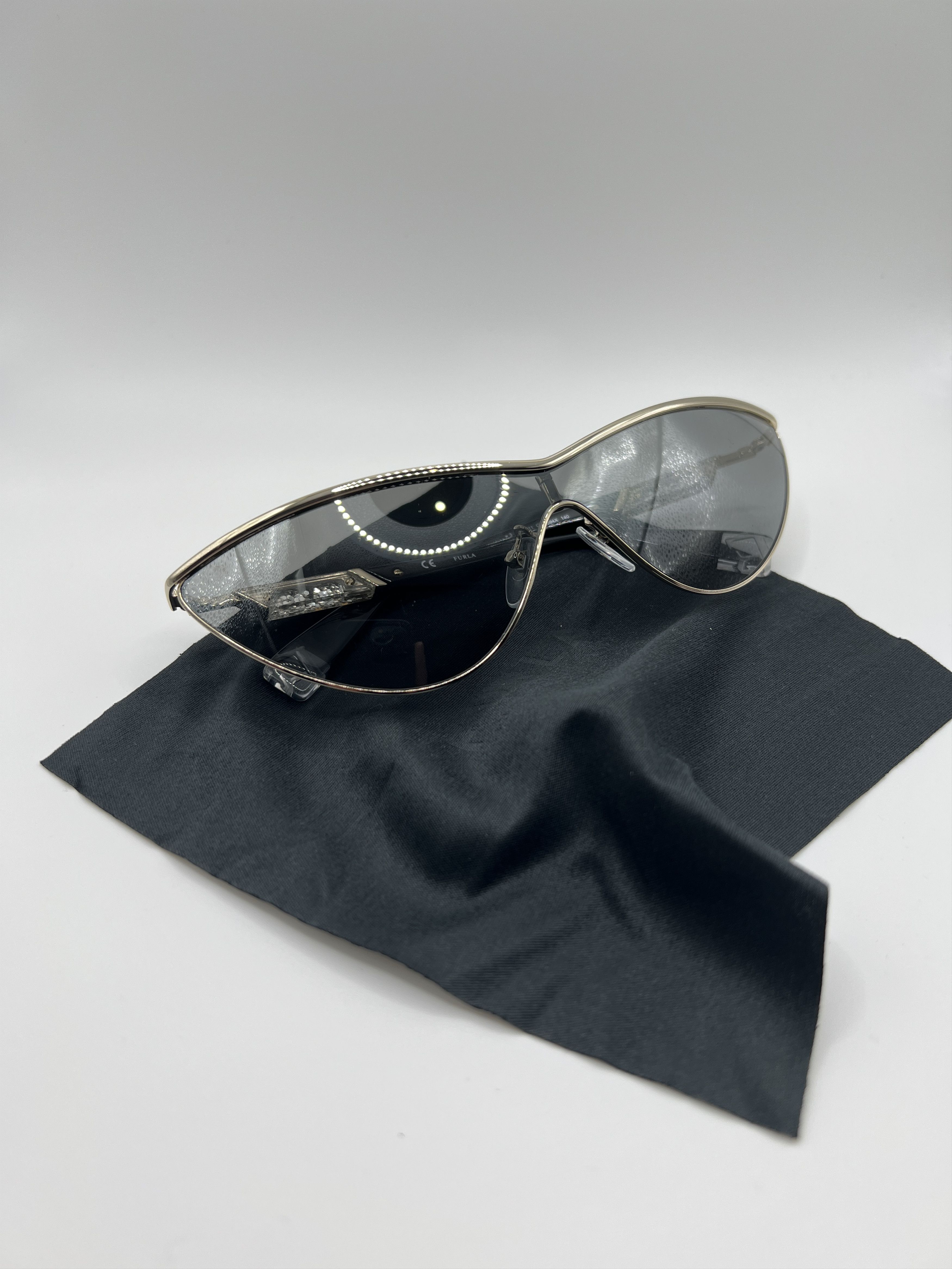 Furla Furla SFU311 Cat Eye Crystal Sunglasses Black/Gold Size ONE SIZE - 13 Thumbnail