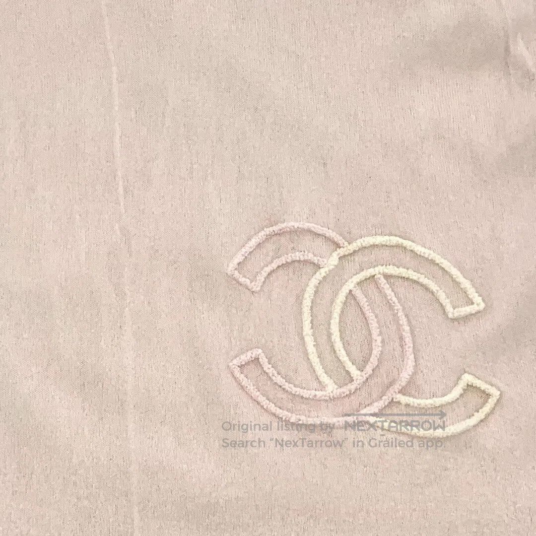 Chanel Chanel Light pink double C embroidery cashmere scarf| Size ONE SIZE - 4 Thumbnail