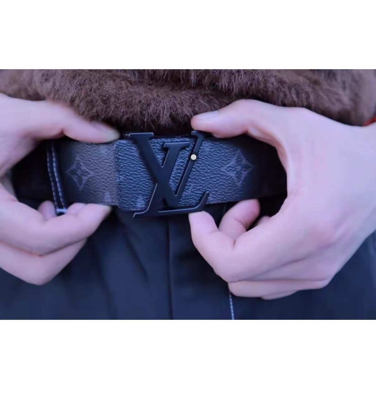 Louis Vuitton LV / Louis Vuitton Black Monogram Belt K15 Size ONE SIZE - 8 Thumbnail