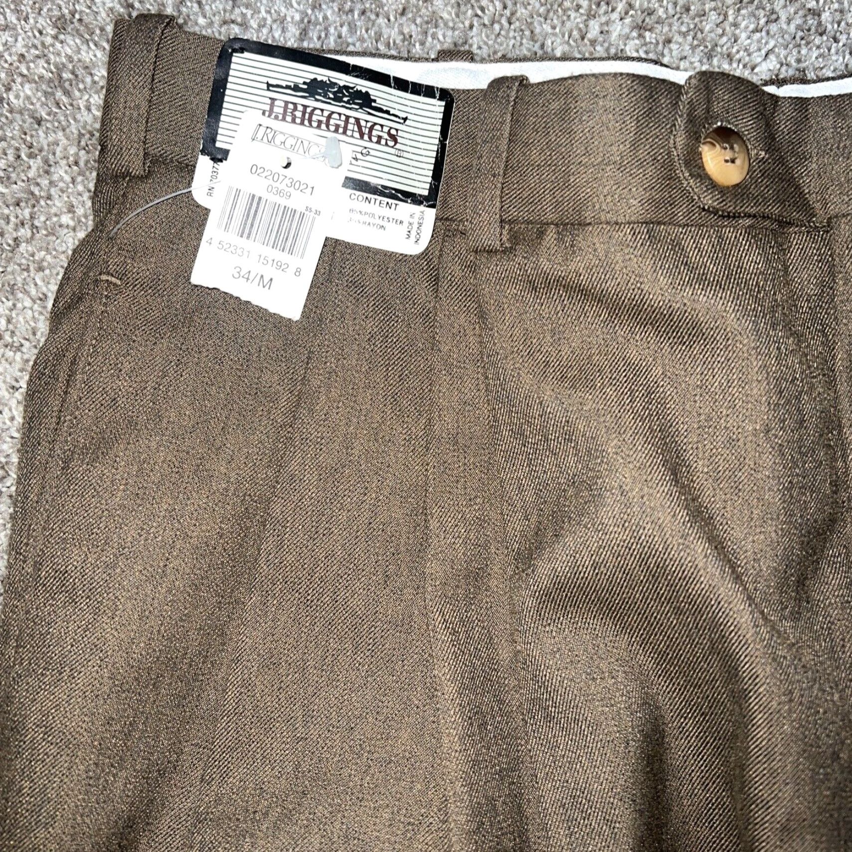 Vintage VINTAGE J Riggings Dress Pants Men’s Size 34x34 Brown Men's Clothing Size US 34 / EU 50 - 2 Thumbnail