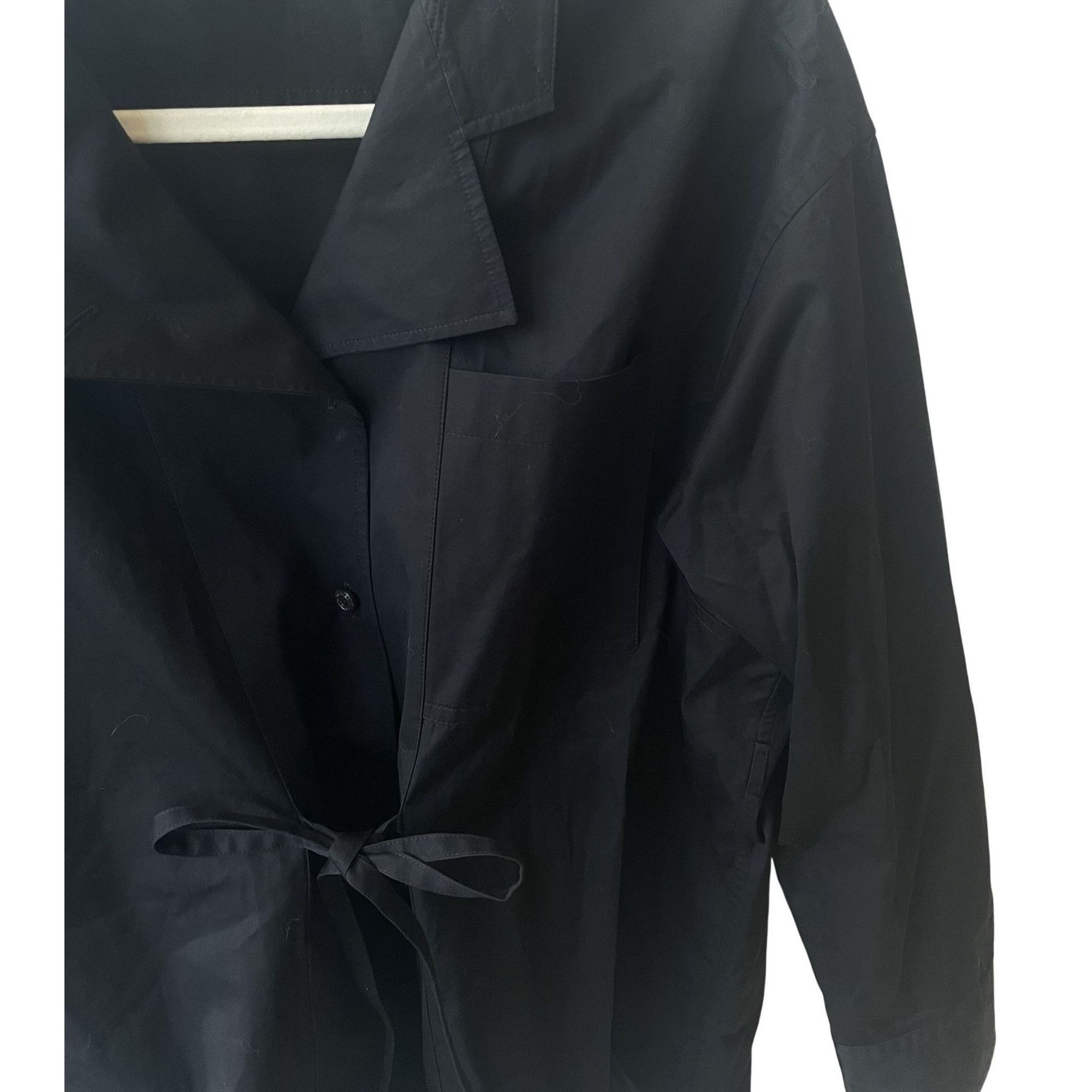 Hermes Hermès Womens Black Long-Sleeve Button-Up Shirt With Waist T Size XS / US 0-2 / IT 36-38 - 4 Thumbnail