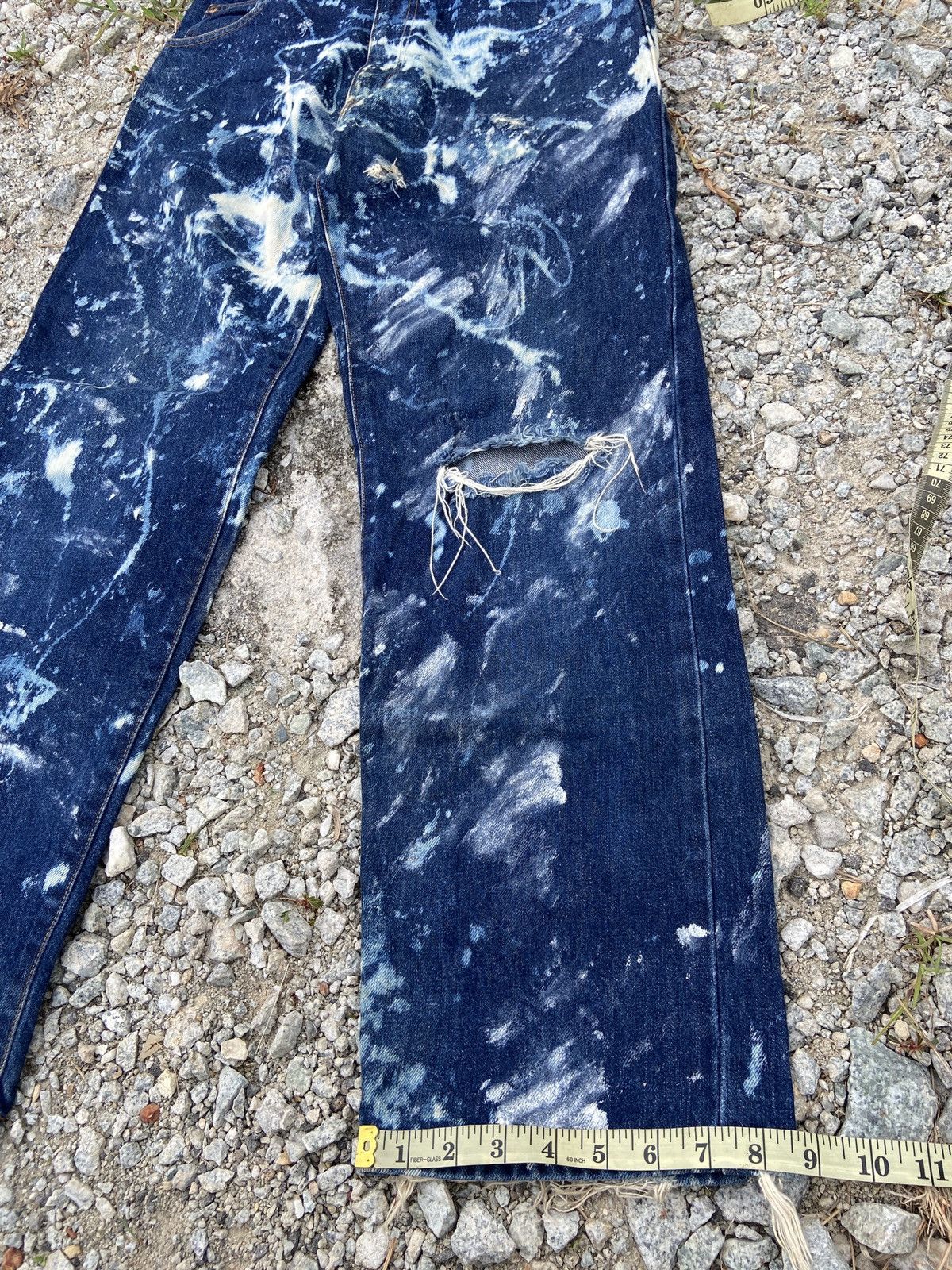 If Six Was Nine × Japanese Brand × Vintage Baggy Painted Design Crazy Denim Size US 32 / EU 48 - 9 Thumbnail
