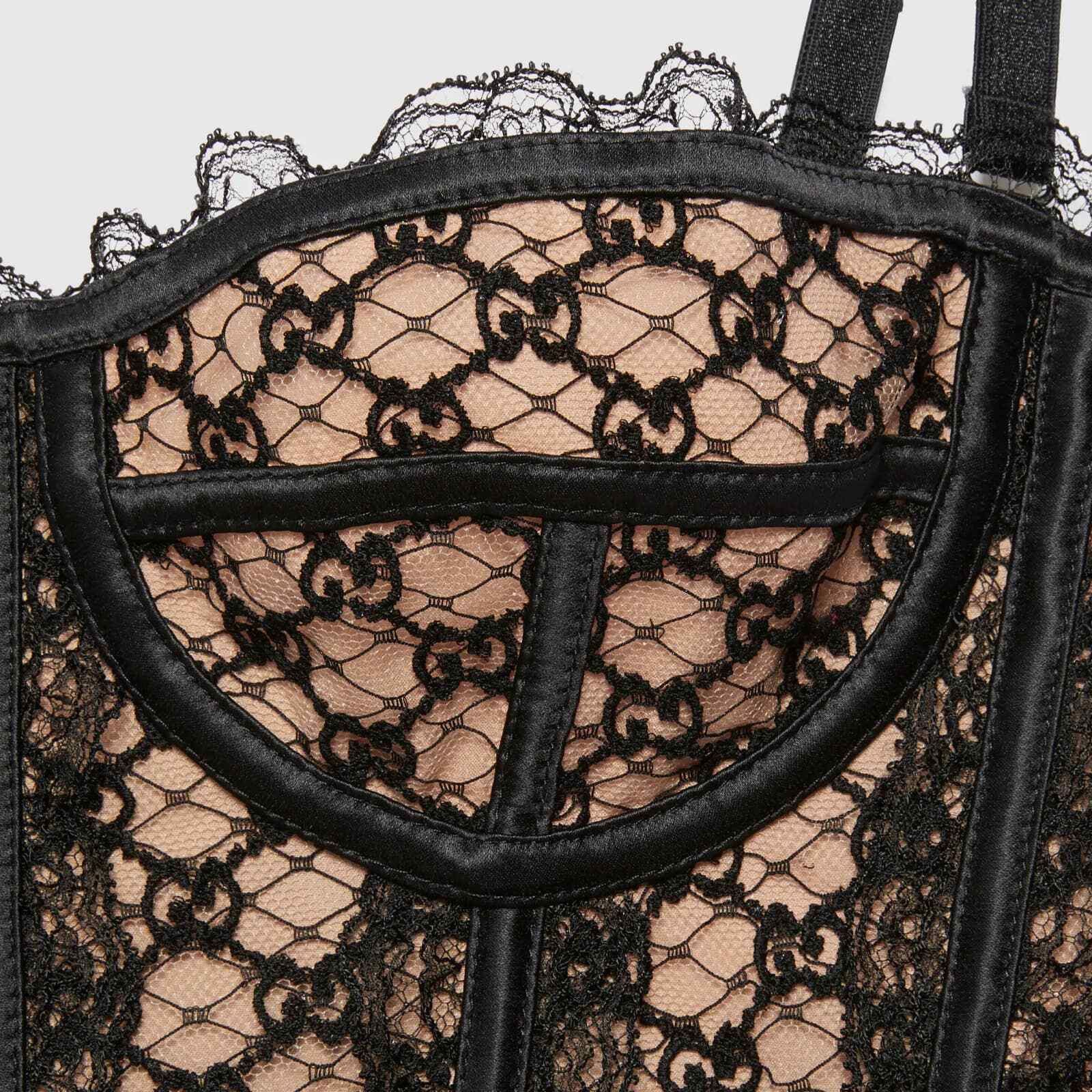 Gucci Gucci Net Corset Black Nude Bustier Lace Shirt Top S Small Size S / US 4 / IT 40 - 6 Thumbnail