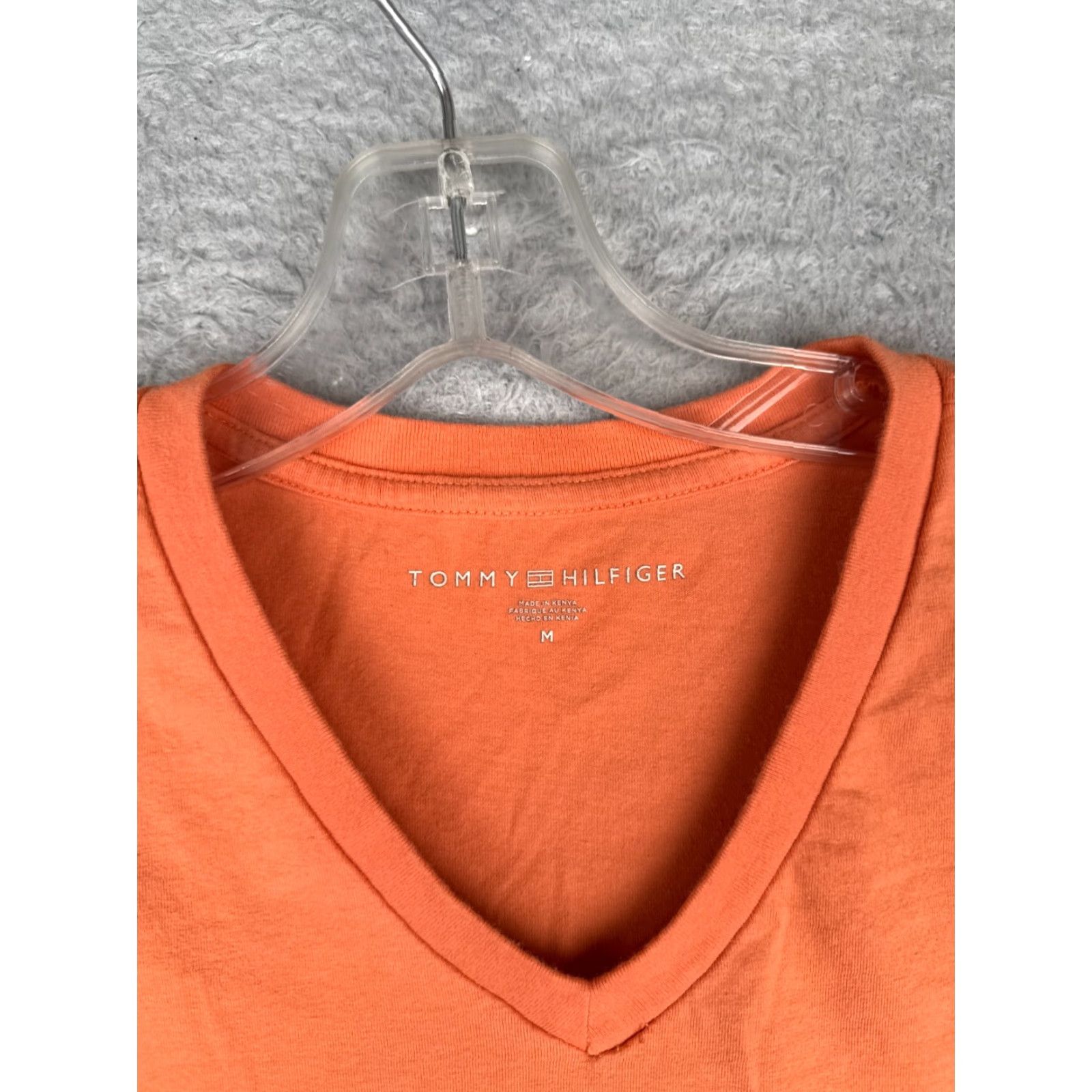 Tommy Hilfiger Tommy Hilfiger Shirt Adult Medium Orange V-Neck Cotton Blend Short Sleeve Size M / US 6-8 / IT 42-44 - 7 Thumbnail
