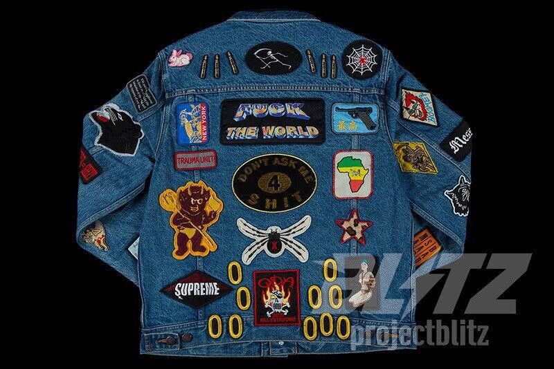 Supreme SS18 SUPREME PATCHES DENIM TRUCKER JACKET BLUE M Size US M / EU 48-50 / 2 - 3 Thumbnail