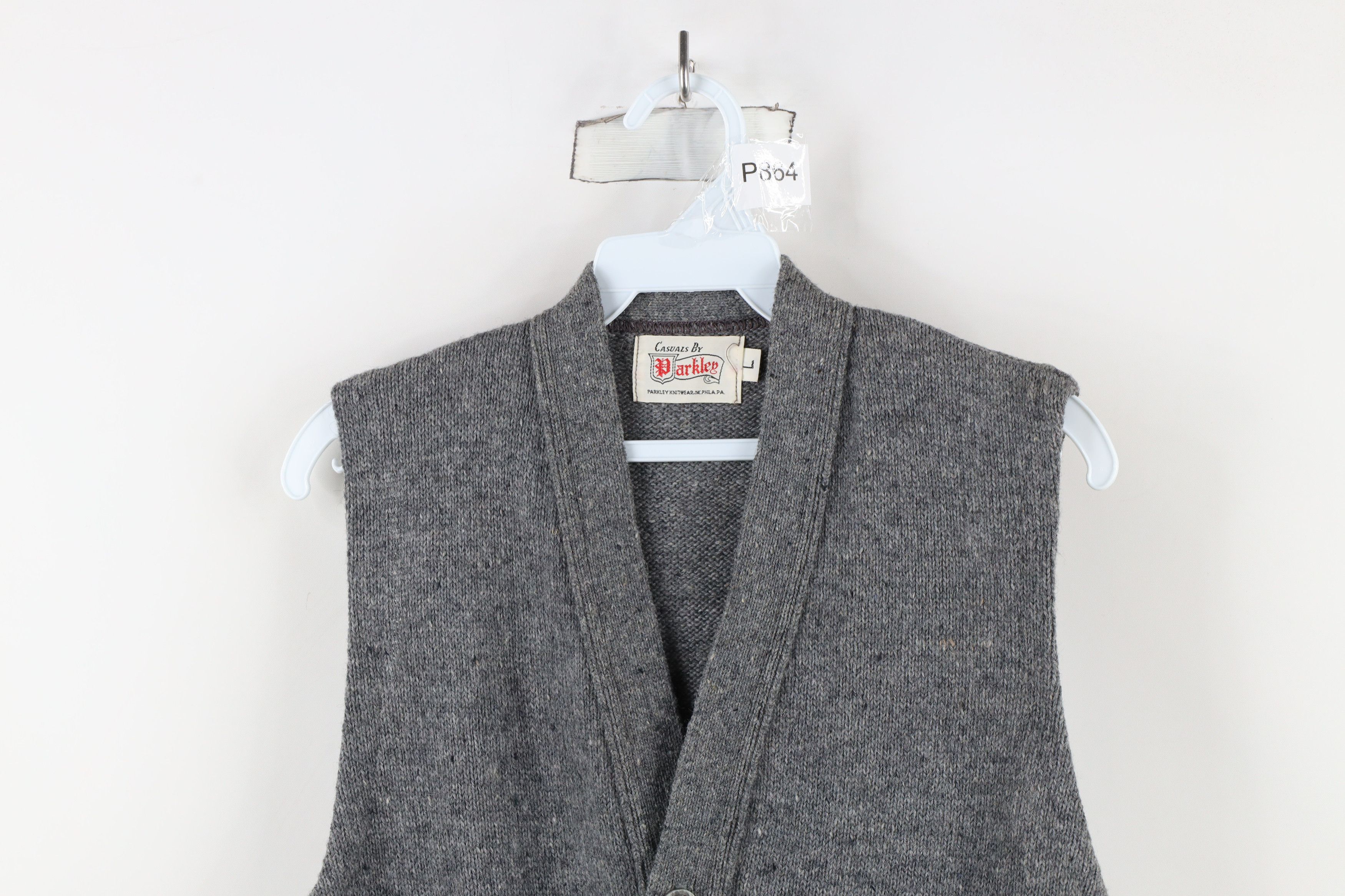 Vintage 50s 60s Rockabilly Fleck Wool Knit Sweater Vest USA