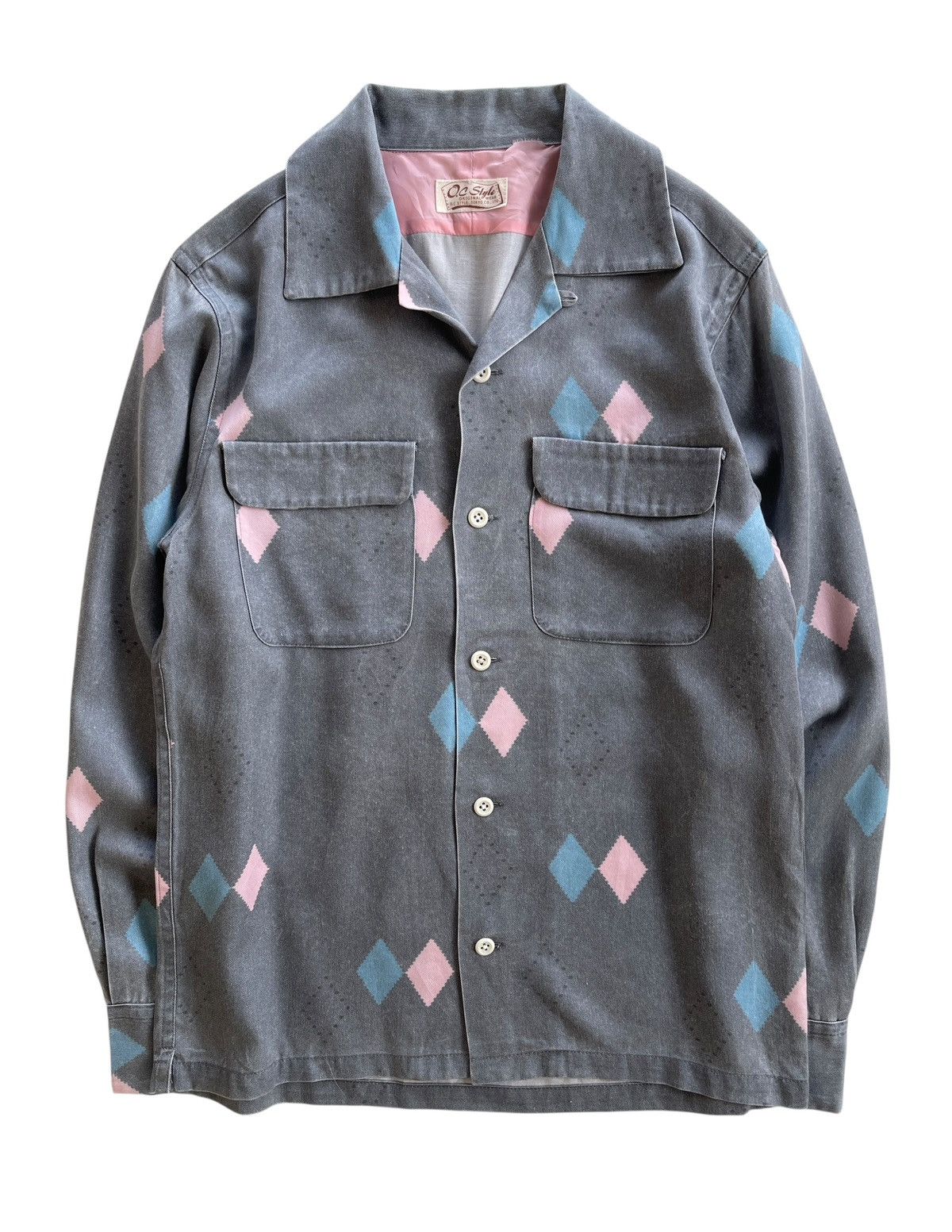 Japanese Brand OC Style Rockabilly Argyle Shirt Size US S / EU 44-46 / 1 - 2 Thumbnail