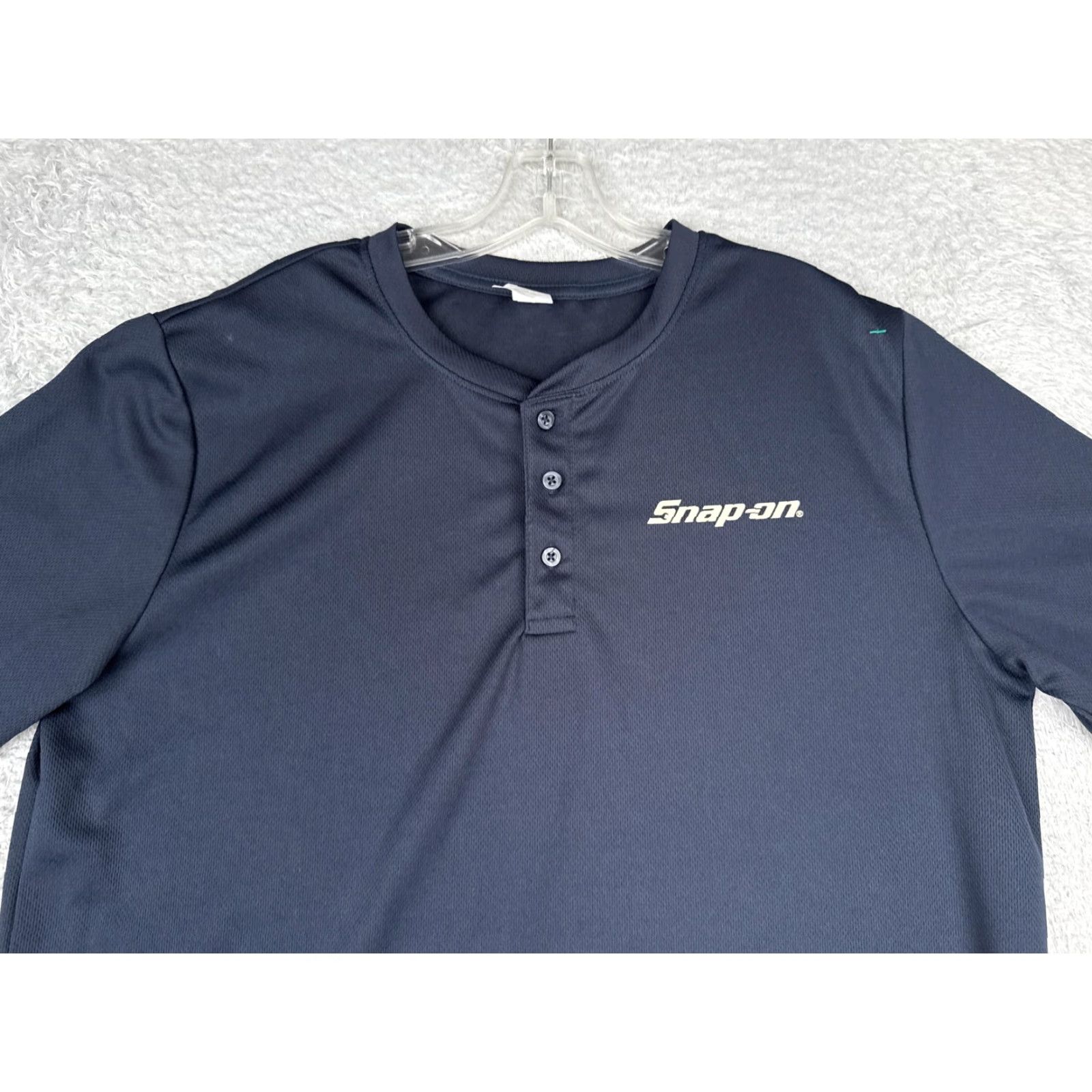 Vintage Snap-on Logo Shirt Men XL Blue Long Sleeve Henley Performance Work Top Polyester Size US XL / EU 56 / 4 - 4 Thumbnail