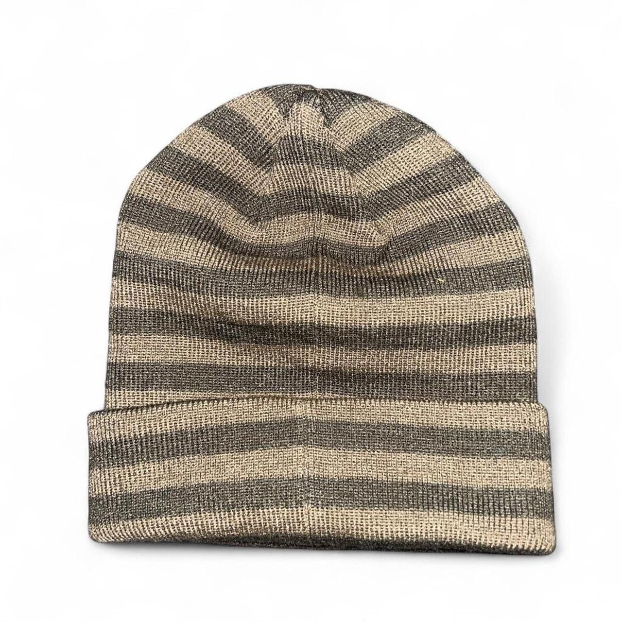 Stussy Y2K Stüssy Brown Striped Beanie Size ONE SIZE - 2 Thumbnail