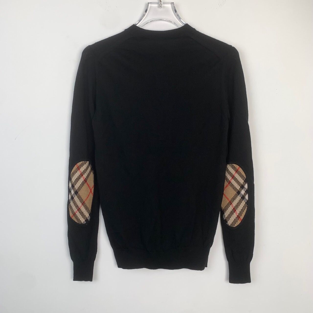 Burberry [Burberry] Checkerboard Panel Black Crewneck Knit Sweater On Size US M / EU 48-50 / 2 - 1 Thumbnail
