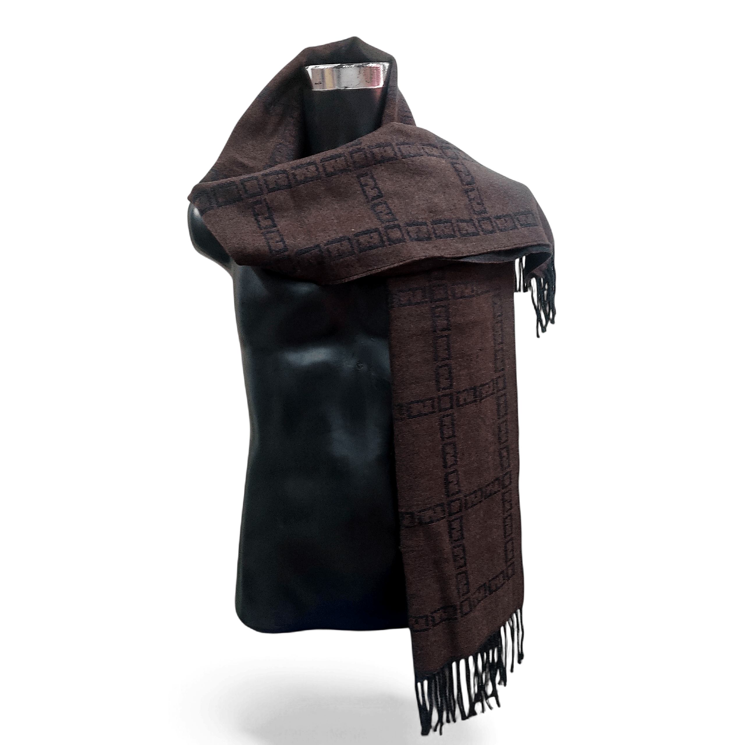 Fendi FENDI ZUCCA Monogram Cashmere Wool Muffler Scarf Size ONE SIZE - 1 Thumbnail