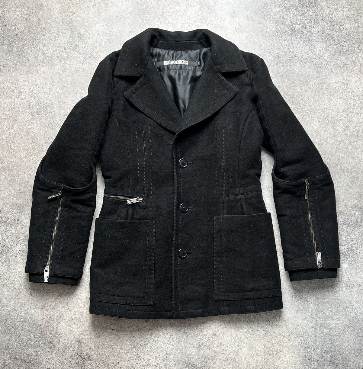 image of Archival Clothing x Dirk Bikkembergs Vintage Coat in Black, Men's (Size Small)