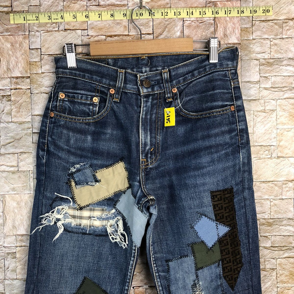 Levi's DL 553 Levis patchwork Distressed ripped Denim jeans #A135 Size US 27 - 5 Thumbnail