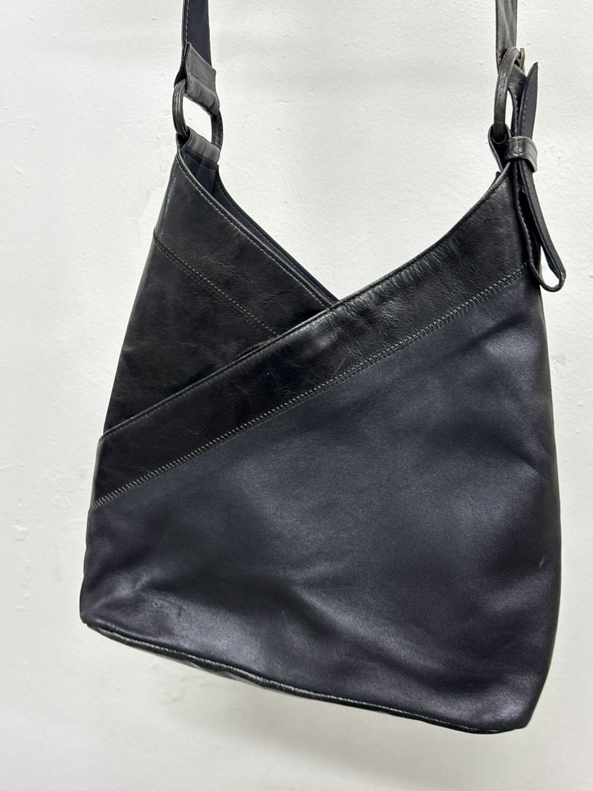 If Six Was Nine Vintage Asymmetrical Leather Bag 💼 Size ONE SIZE - 6 Thumbnail