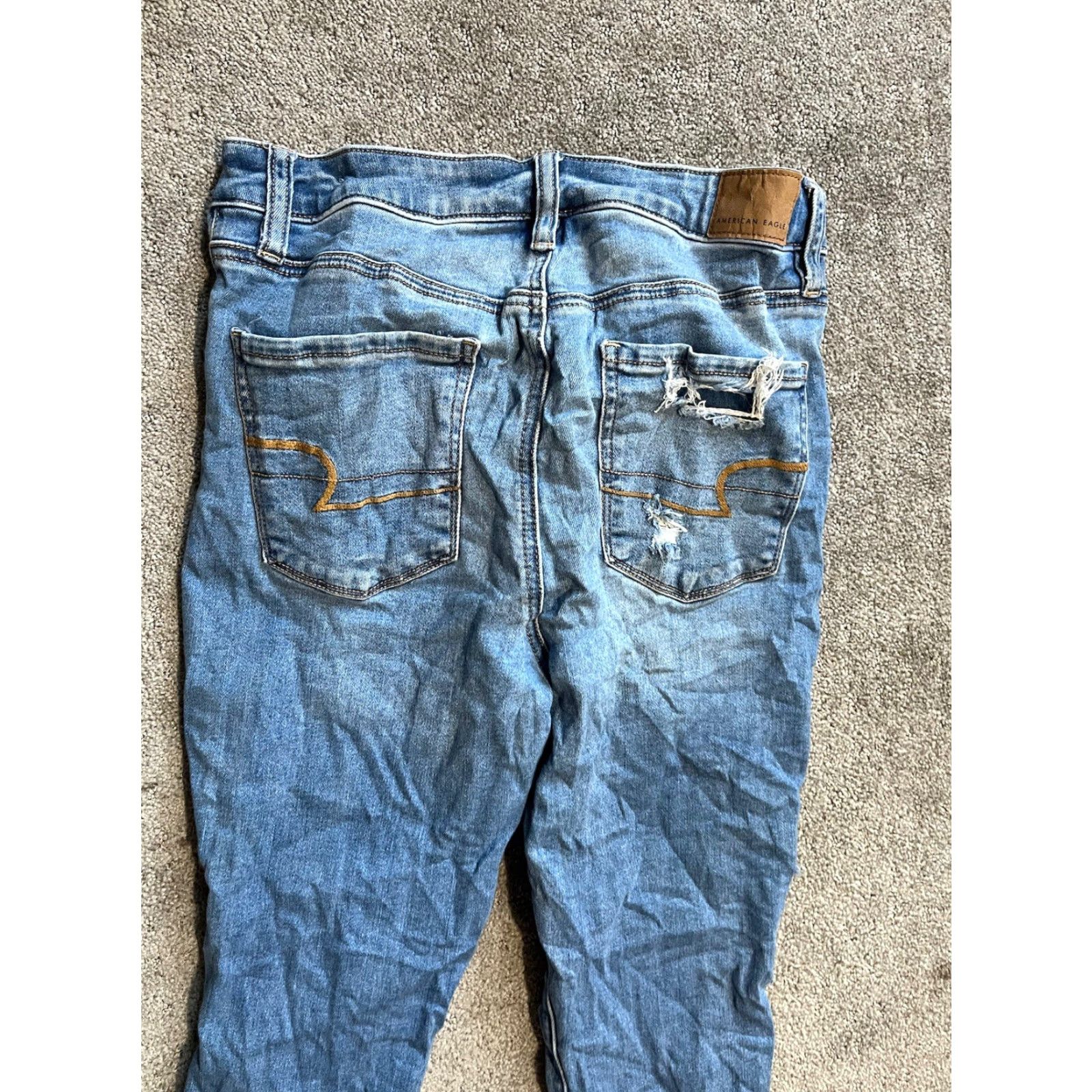 American Eagle Outfitters American Eagle Womens Jegging 6 Short Super Stretch High Rise Destroyed Size 28" / US 6 / IT 42 - 2 Thumbnail