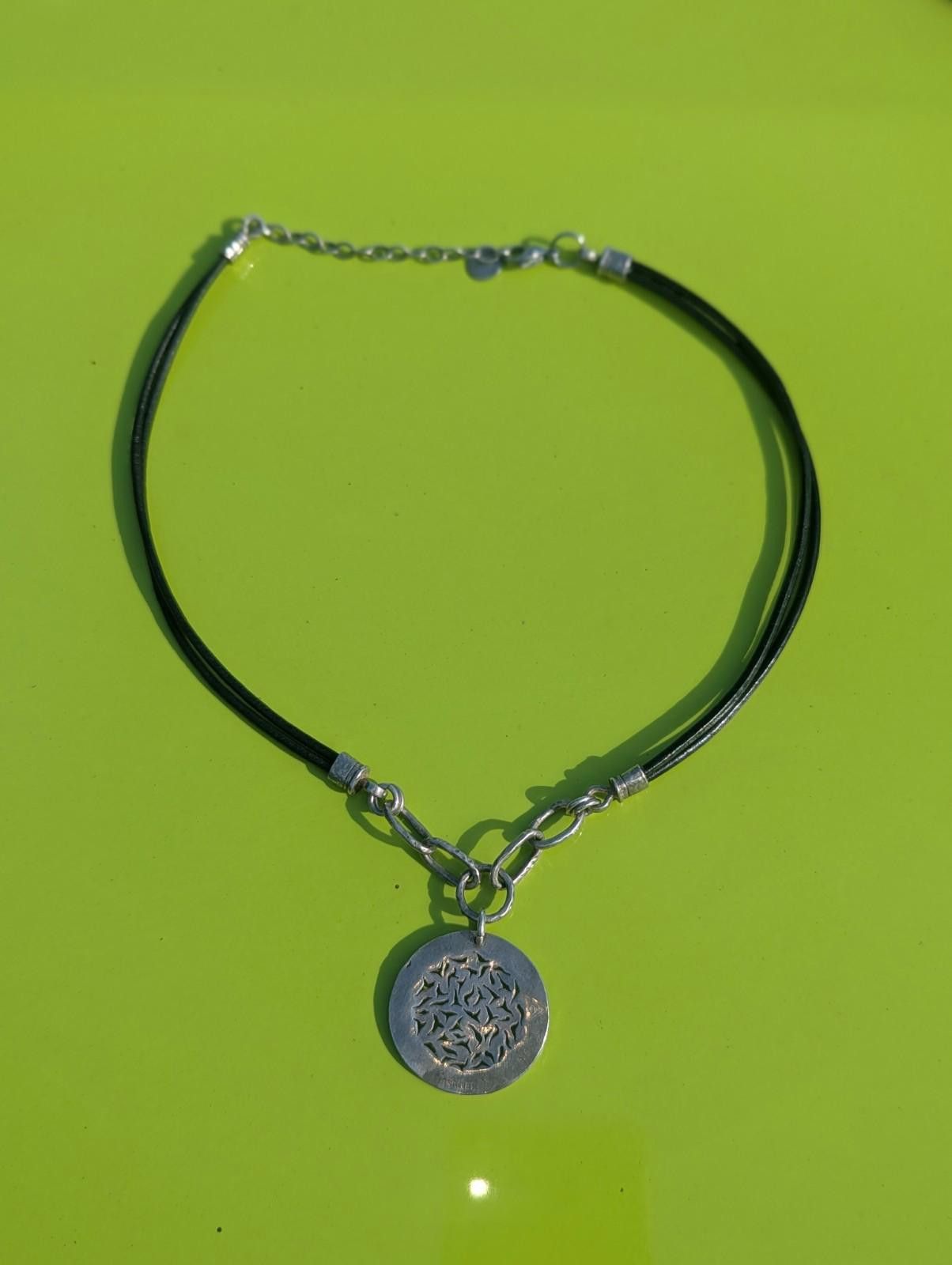 Designer Silpada Sterling Silver Leather Sunburst Pendant Necklace Size ONE SIZE - 8 Thumbnail